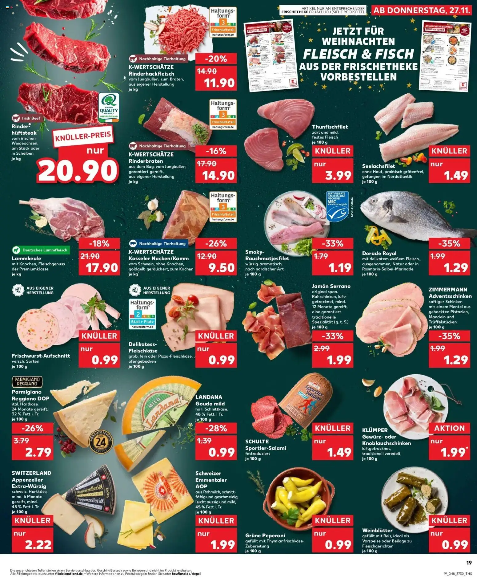 Kaufland prospekt Bietigheim-Bissingen	 – gültig ab 30.11.2025 | Seite: 19 | Produkte: Rinderbraten, Dorade, Mandeln, Steak