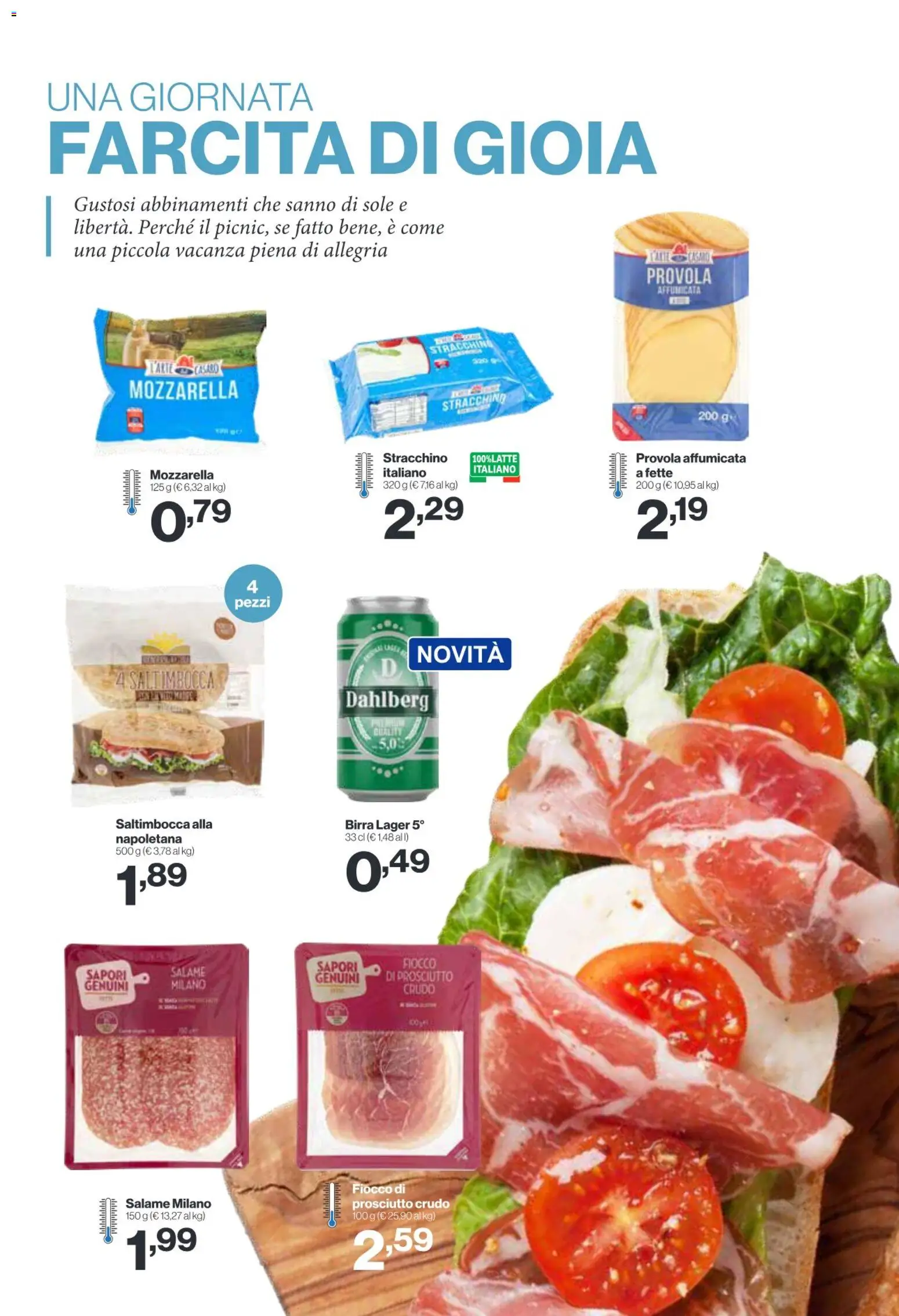 Volantino IN's del 22.04.2026 | Pagina: 2 | Prodotti: Prosciutto Crudo, Birra, Mozzarella, Stracchino
