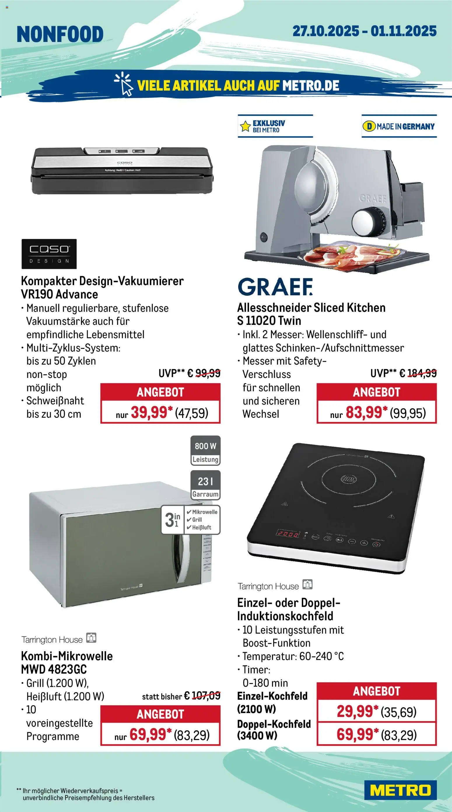 Metro Prospekt 	 – gültig ab 27.10.2025 | Seite: 21 | Produkte: Mikrowelle, Grill