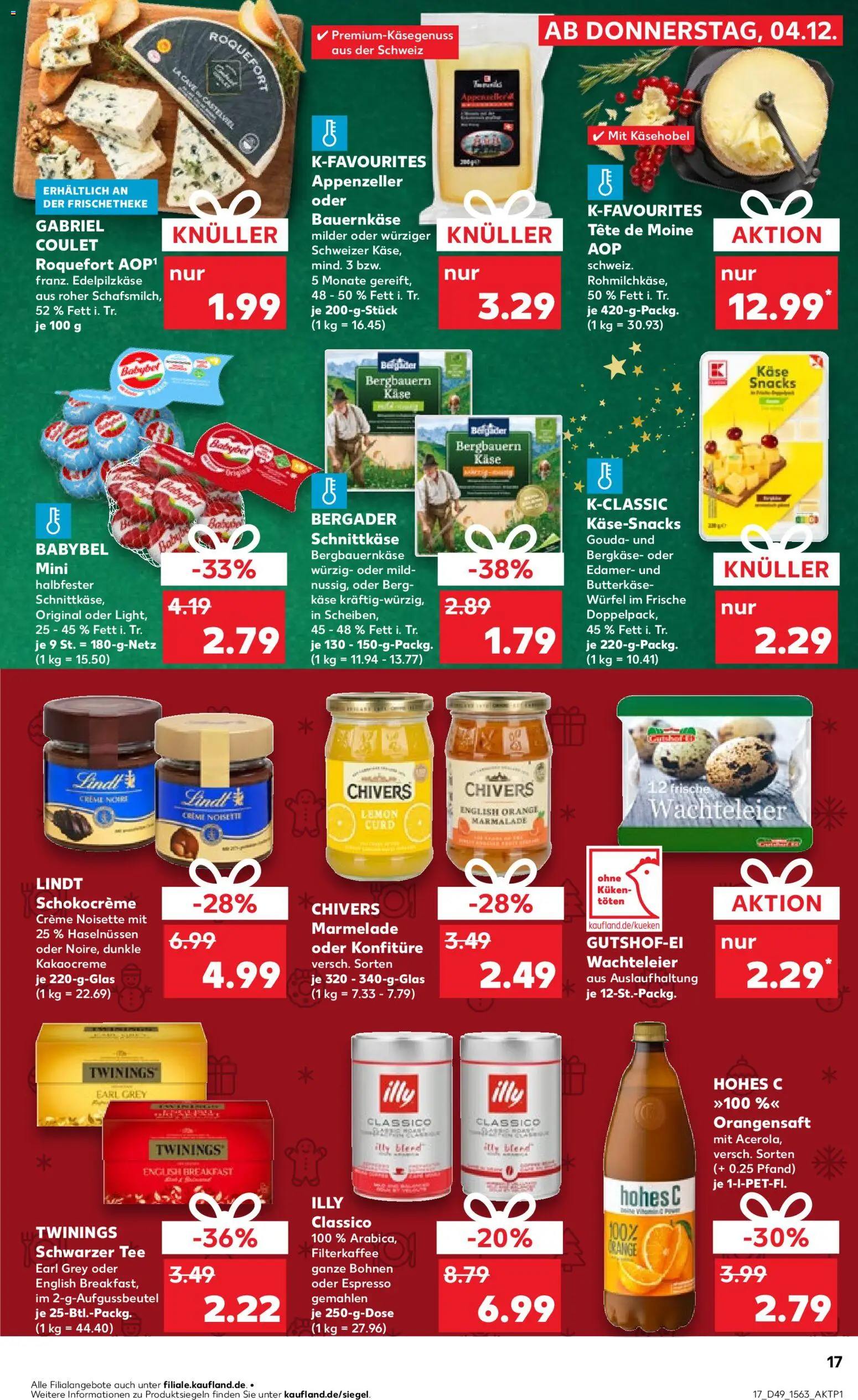 Kaufland prospekt Hamburg	 – gültig ab 07.12.2025 | Seite: 17 | Produkte: Gouda, Edamer, Babybel, Tee