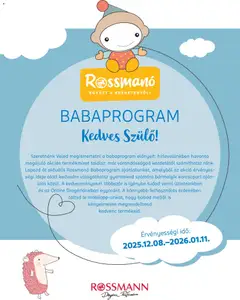 Rossmann - Babaprogram - amely érvényes a következő dátumtól: 08.12.2025