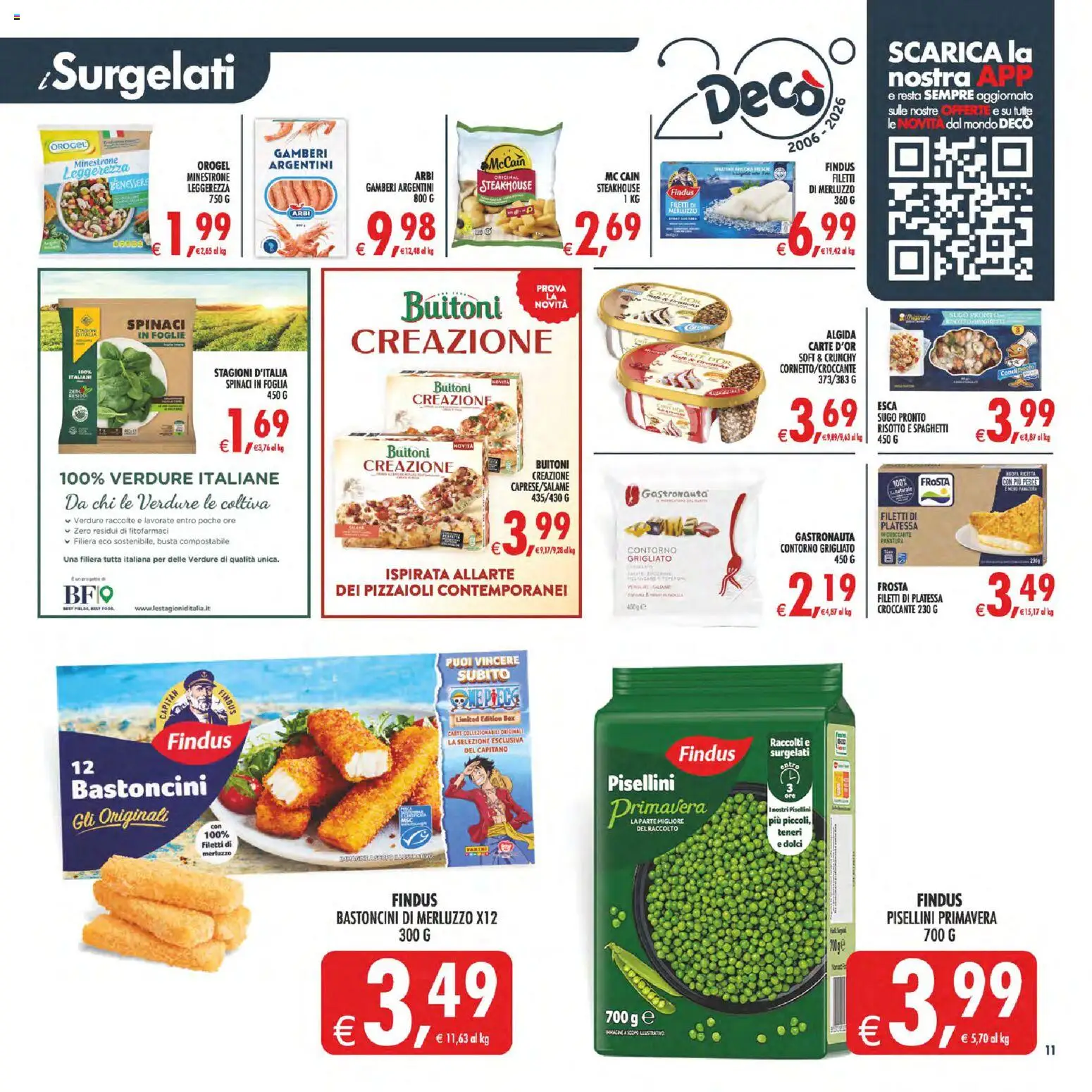 Volantino Decò del 17.03.2026 | Pagina: 11 | Prodotti: Minestrone, Merluzzo, Verdure, Sugo