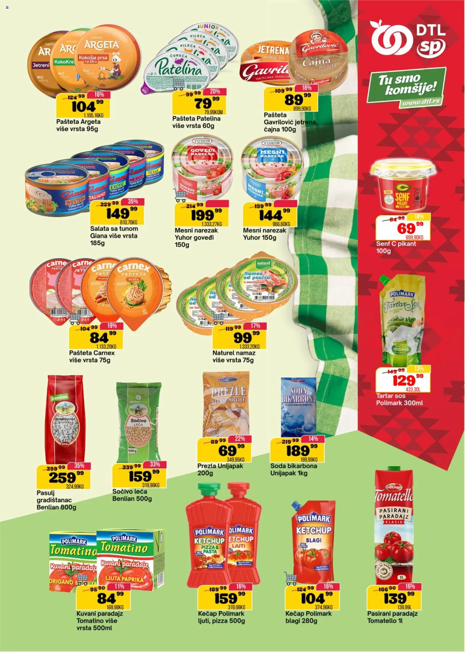 Senta Promet katalog - važi od 08.04.2026 | Strana: 7 | Proizvode: Senf, Pasirani paradajz, Sos, Pašteta