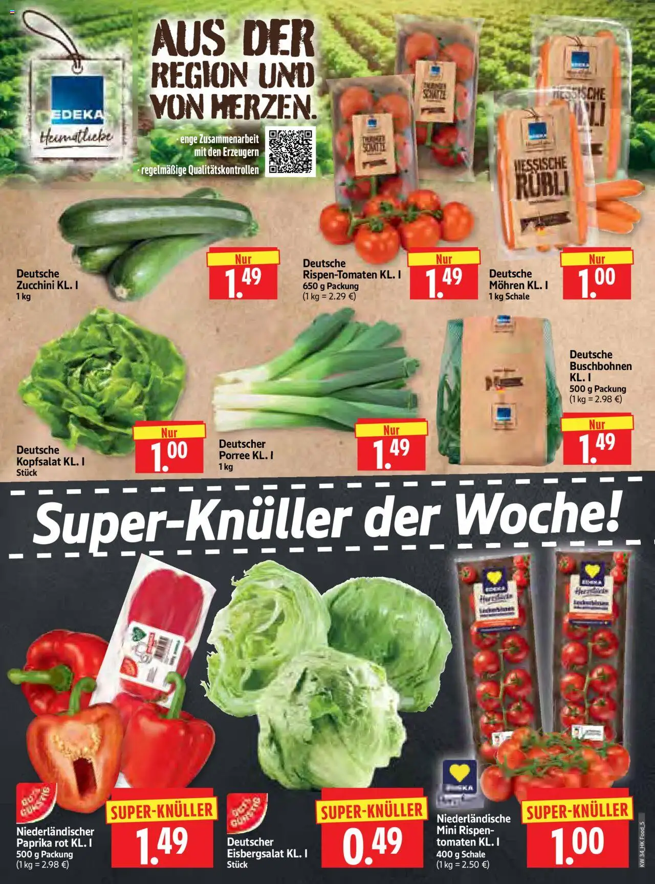HERKULES Prospekt 	 - gültig ab dem 18.08.2025 | Seite: 5 | Produkte: Tomaten, Eisbergsalat, Mohren, Zucchini