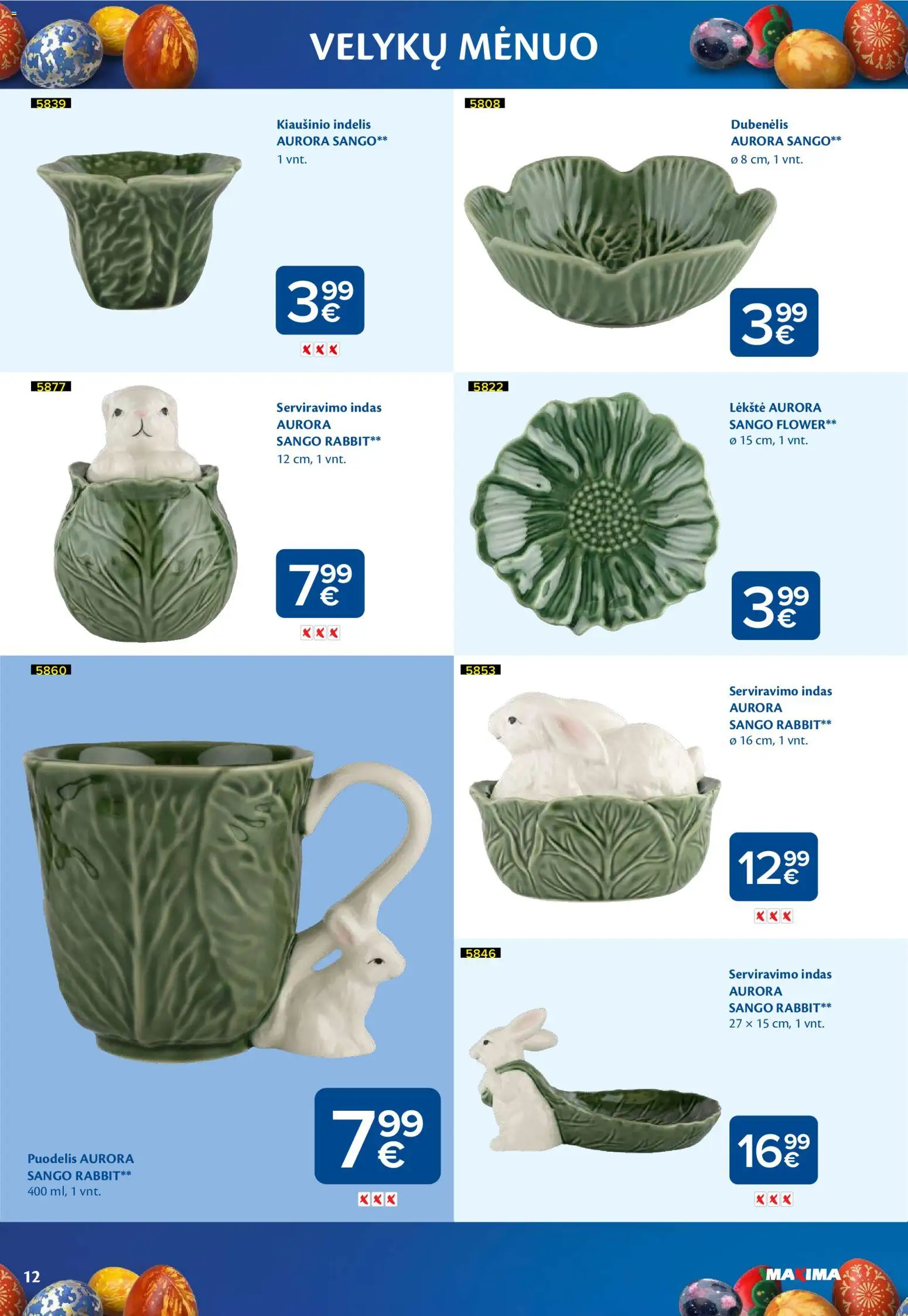 MAXIMA akcijos nuo 03.03.2026 | Puslapis: 12 | Prekių: Puodelis, Lėkštė