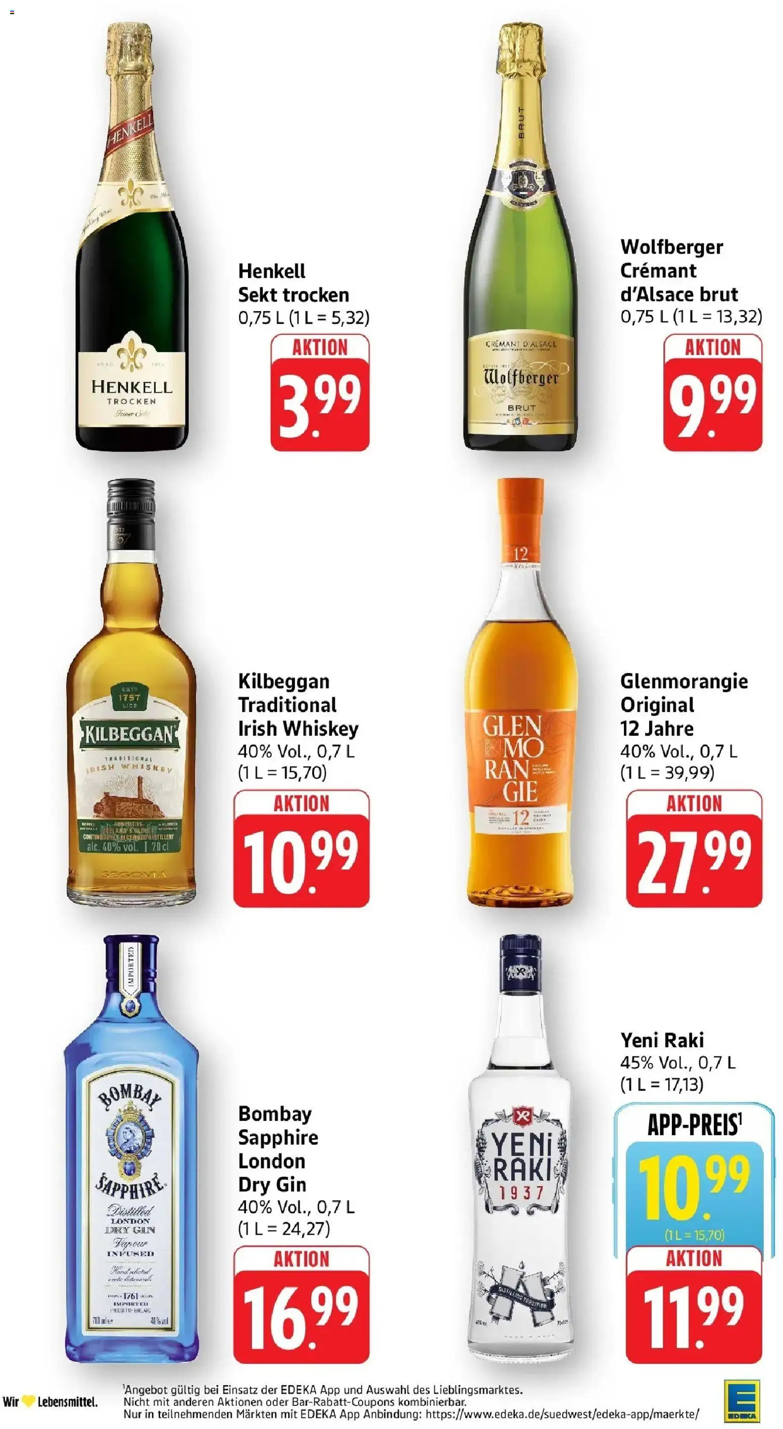 Edeka prospekt Weinstadt-Großheppach	 – gültig ab 15.03.2026 | Seite: 43 | Produkte: Sekt, Gin, Whiskey