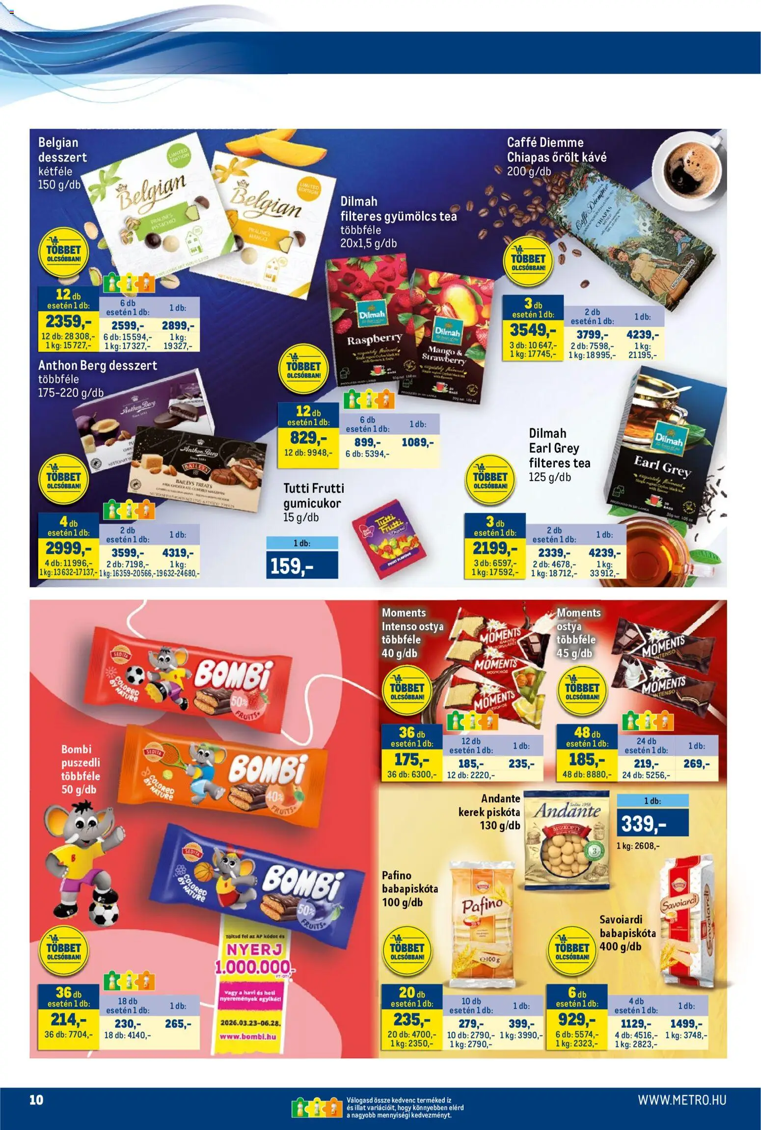 Metro akciós ujság - amely érvényes a következő dátumtól: 16.03.2026 | Oldal: 10 | Termékek: Piskóta, Gyümölcs, Gumicukor, Babapiskóta