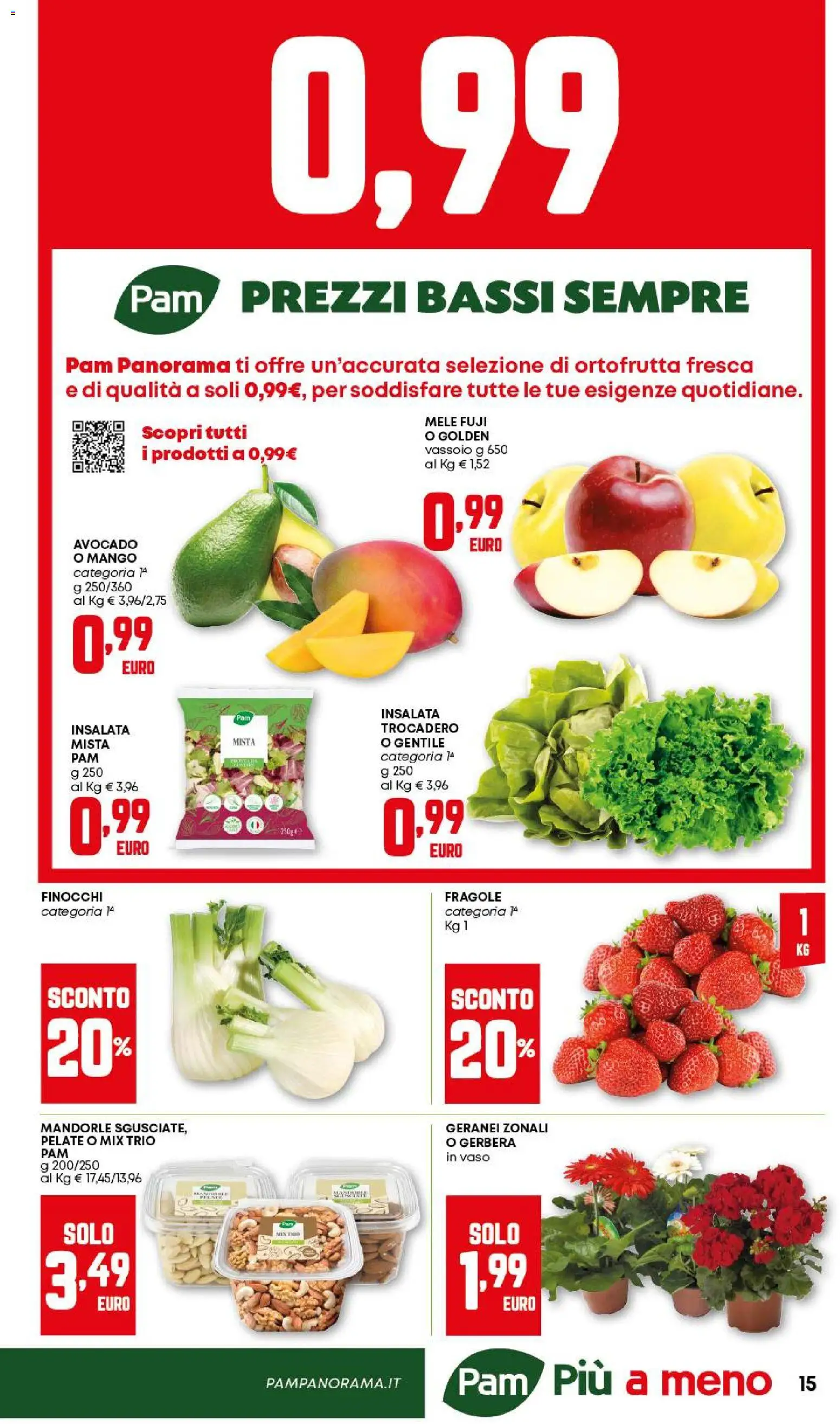 Volantino PAM del 12.03.2026 | Pagina: 15 | Prodotti: Mele, Insalata, Mandorle, Vassoio