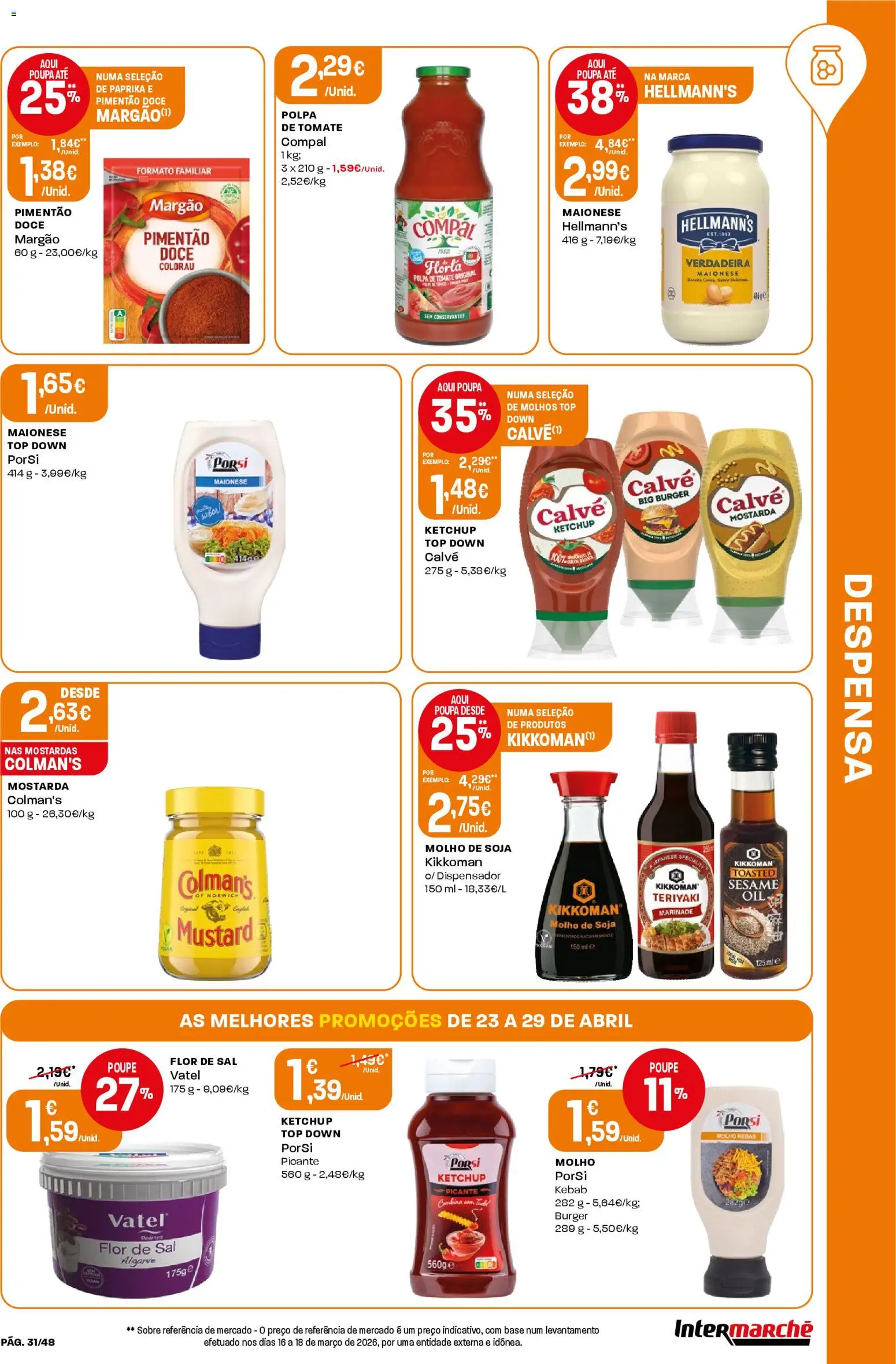 Intermarché folheto │ válido de 23.04.2026 | Página: 31 | Produtos: Soja, Base, Ketchup, Colorau