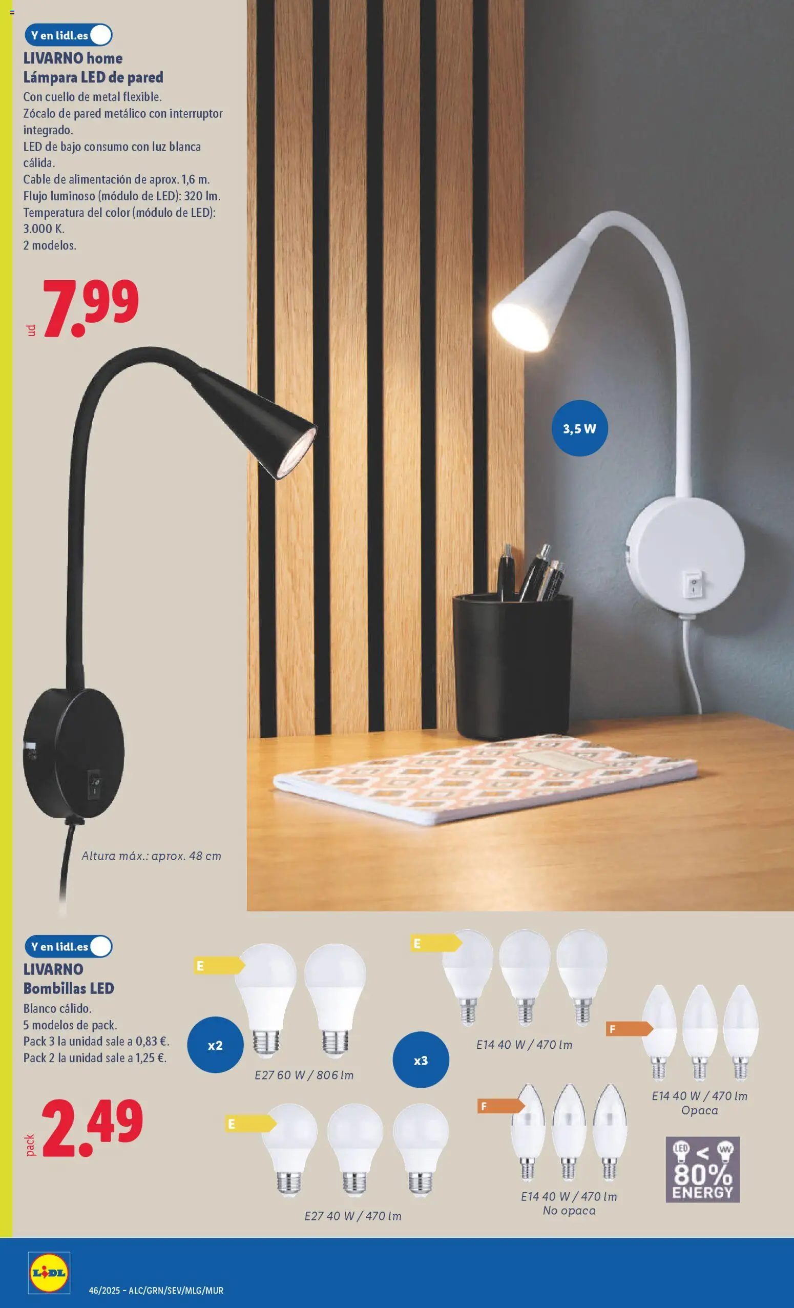 Lidl folleto de bazar │ válido desde el 10.11.2025 | Página: 28 | Productos: Cable, Lámpara