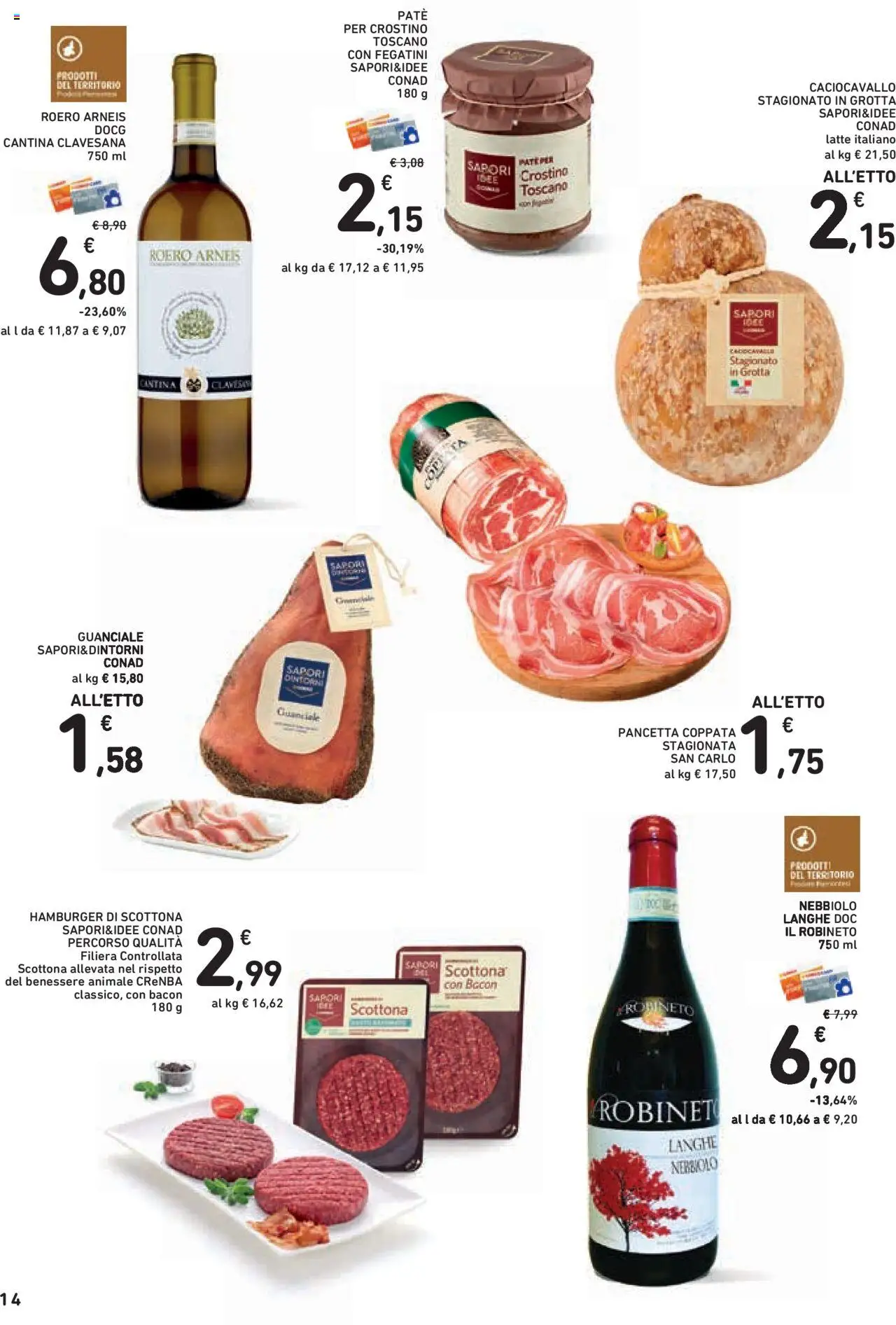 Volantino Conad del 11.09.2025 | Pagina: 14 | Prodotti: Paté, Pancetta, Hamburger, Guanciale