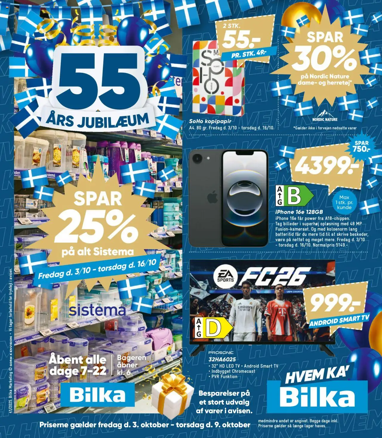 Bilka tilbudsavis – gyldig fra 03.10.2025 | Side: 1 | Produkter: Smart TV, TV
