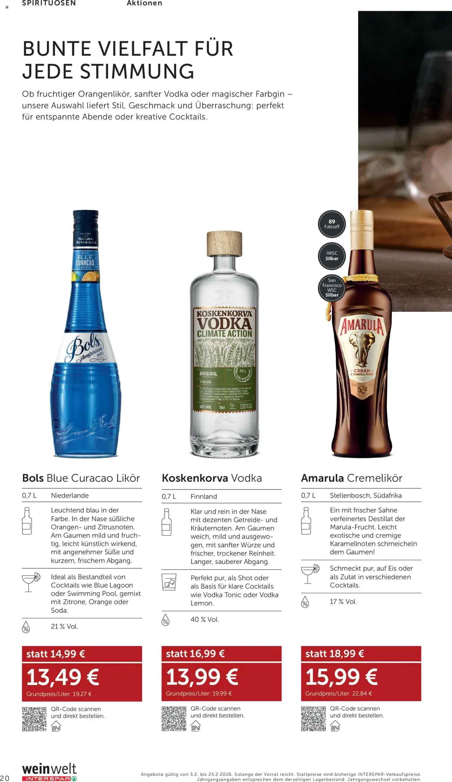 Interspar Wein Welt gültig ab 05.02.2026 | Seite: 20 | Produkte: Getreide, Sahne, Eis, Orangen