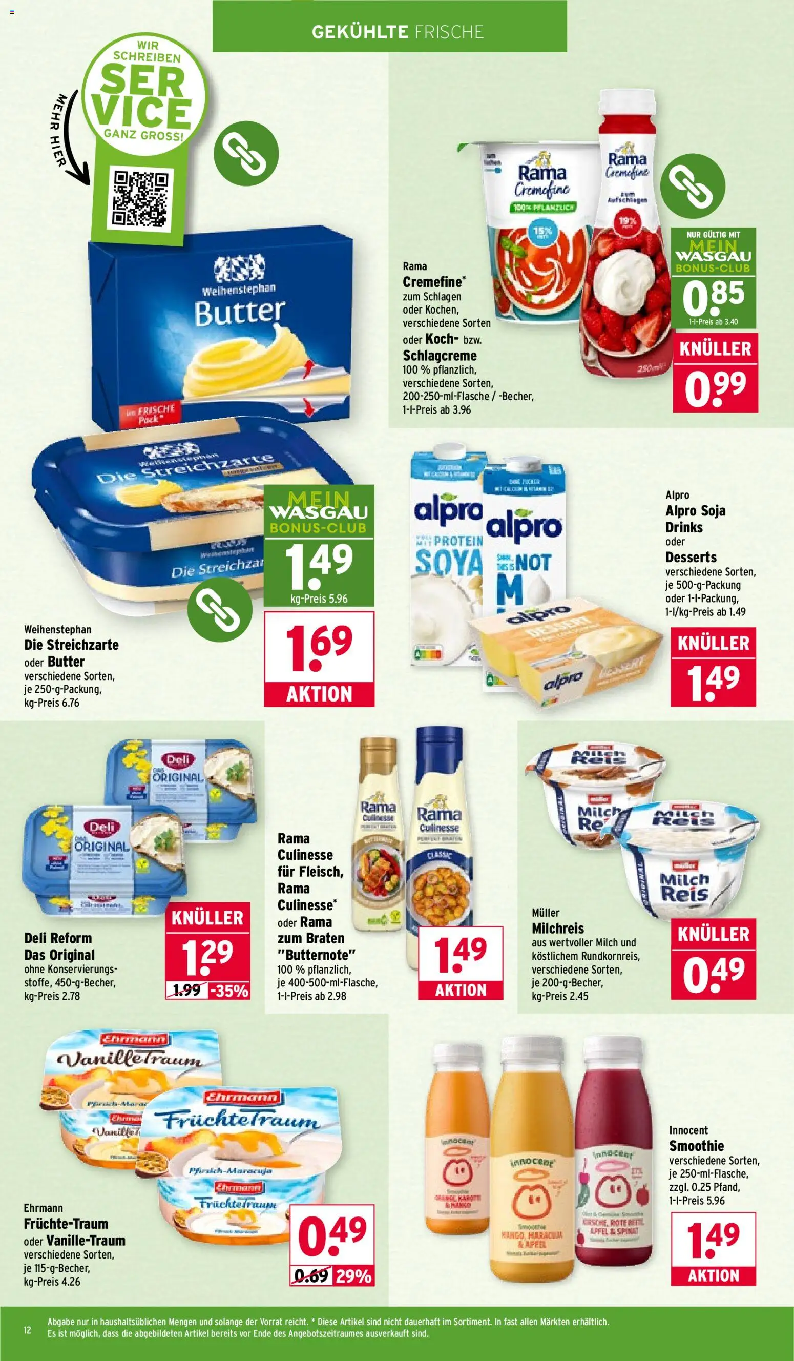 Wasgau Prospekt 	 – gültig ab 02.02.2026 | Seite: 12 | Produkte: Äpfel, Weihenstephan butter, Reis, Deli reform