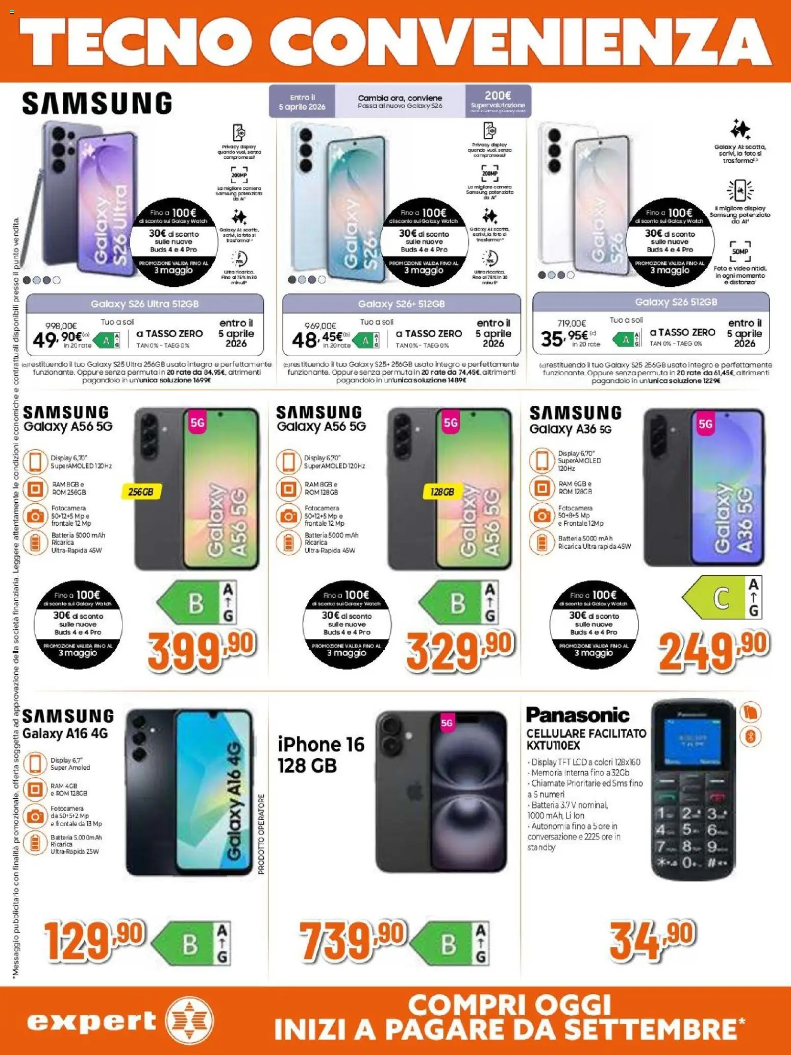 Volantino Expert del 26.03.2026 | Pagina: 3 | Prodotti: Samsung Galaxy, Cellulare, Batteria, Samsung