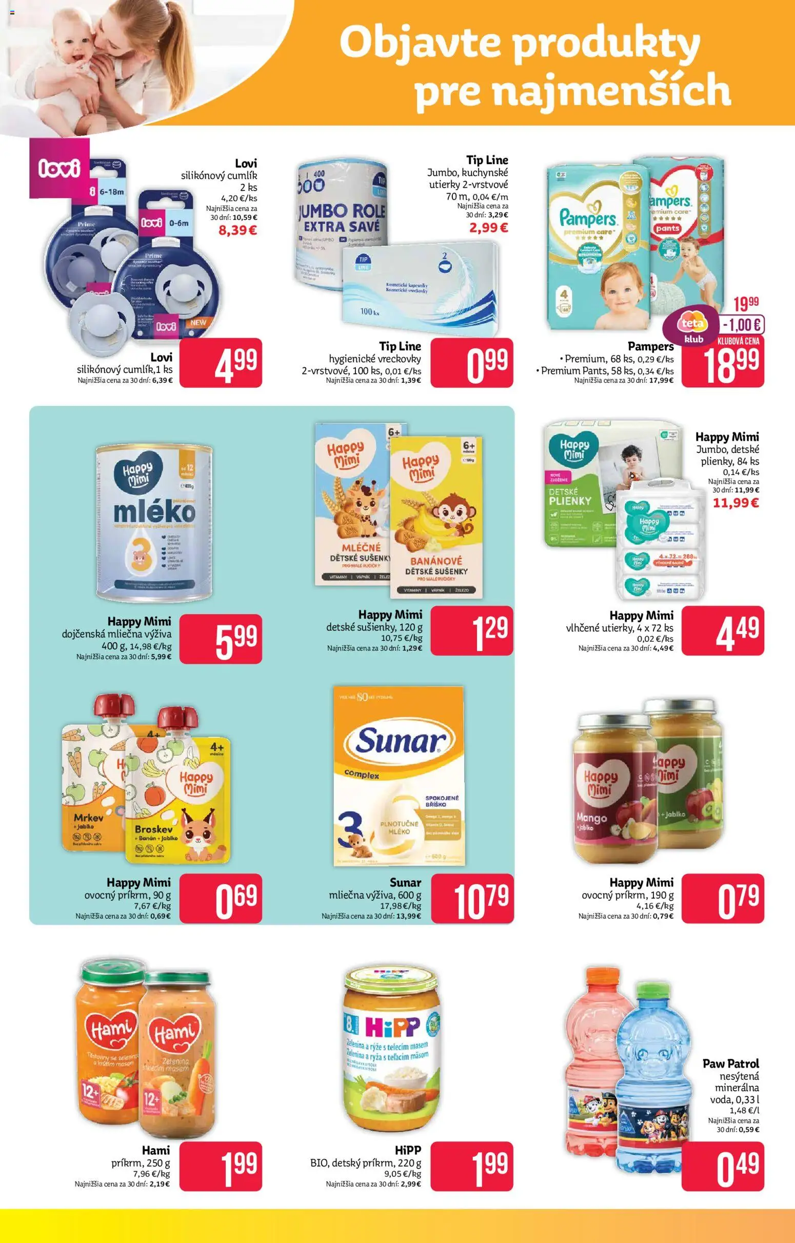 Nové Teta drogerie akcie – leták je platný od 27.04.2026 | Strana: 10 | Produkty: Ryža, Sunar, Plienky, Pampers