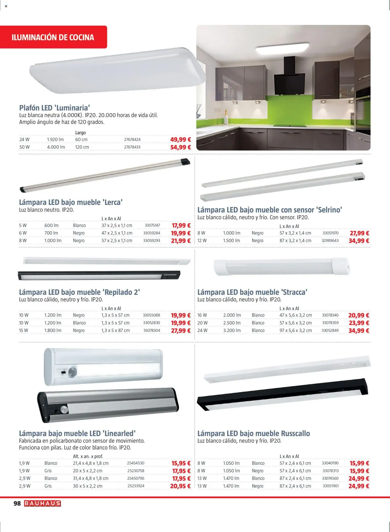 Bauhaus folleto Renueva │ válido desde el 02.03.2026 | Página: 98 | Productos: Cocina, Galette de chaise, Lámpara