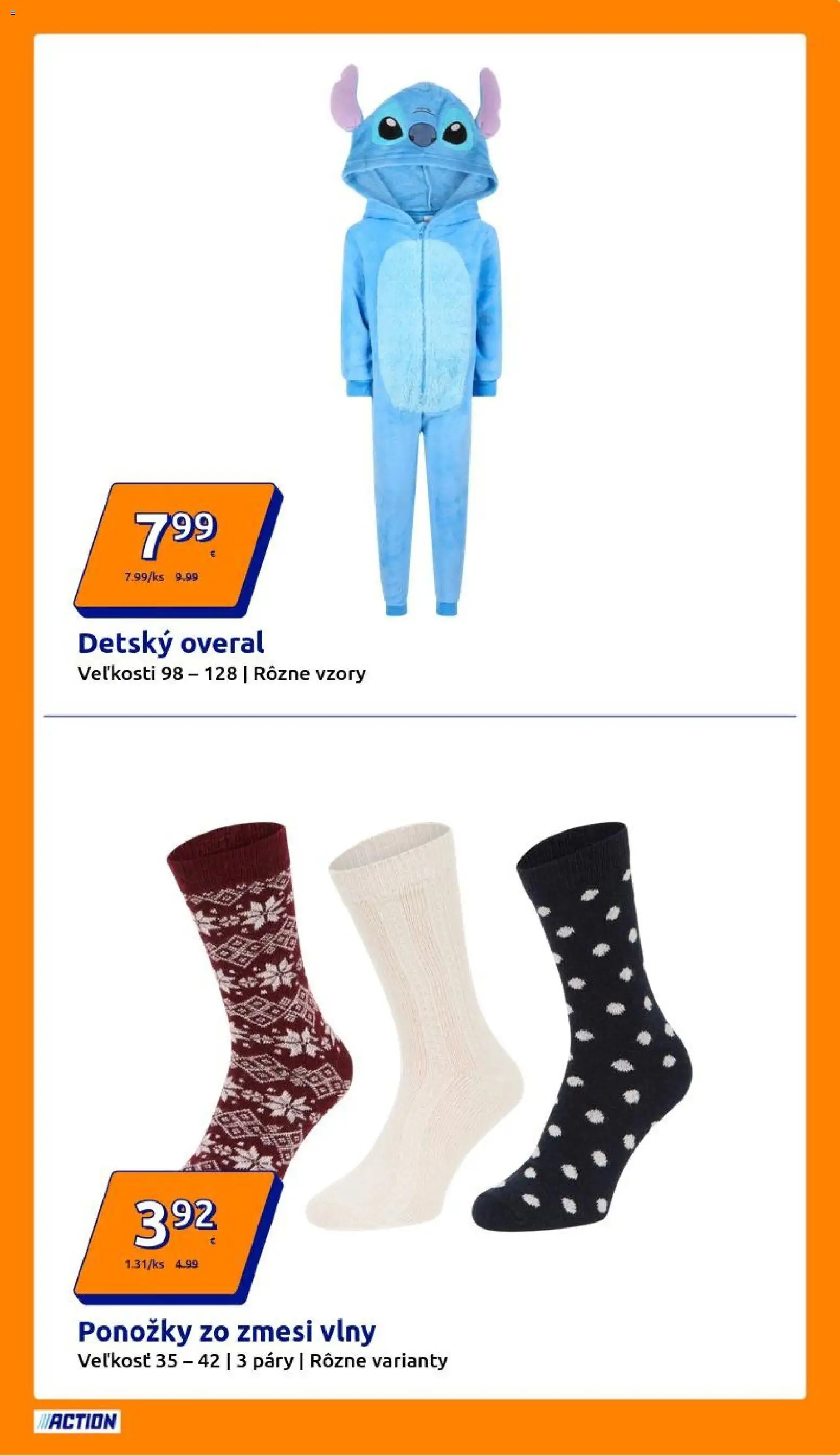 Nové Action akcie – leták je platný od 24.12.2025 | Strana: 5 | Produkty: Overal, Ponožky