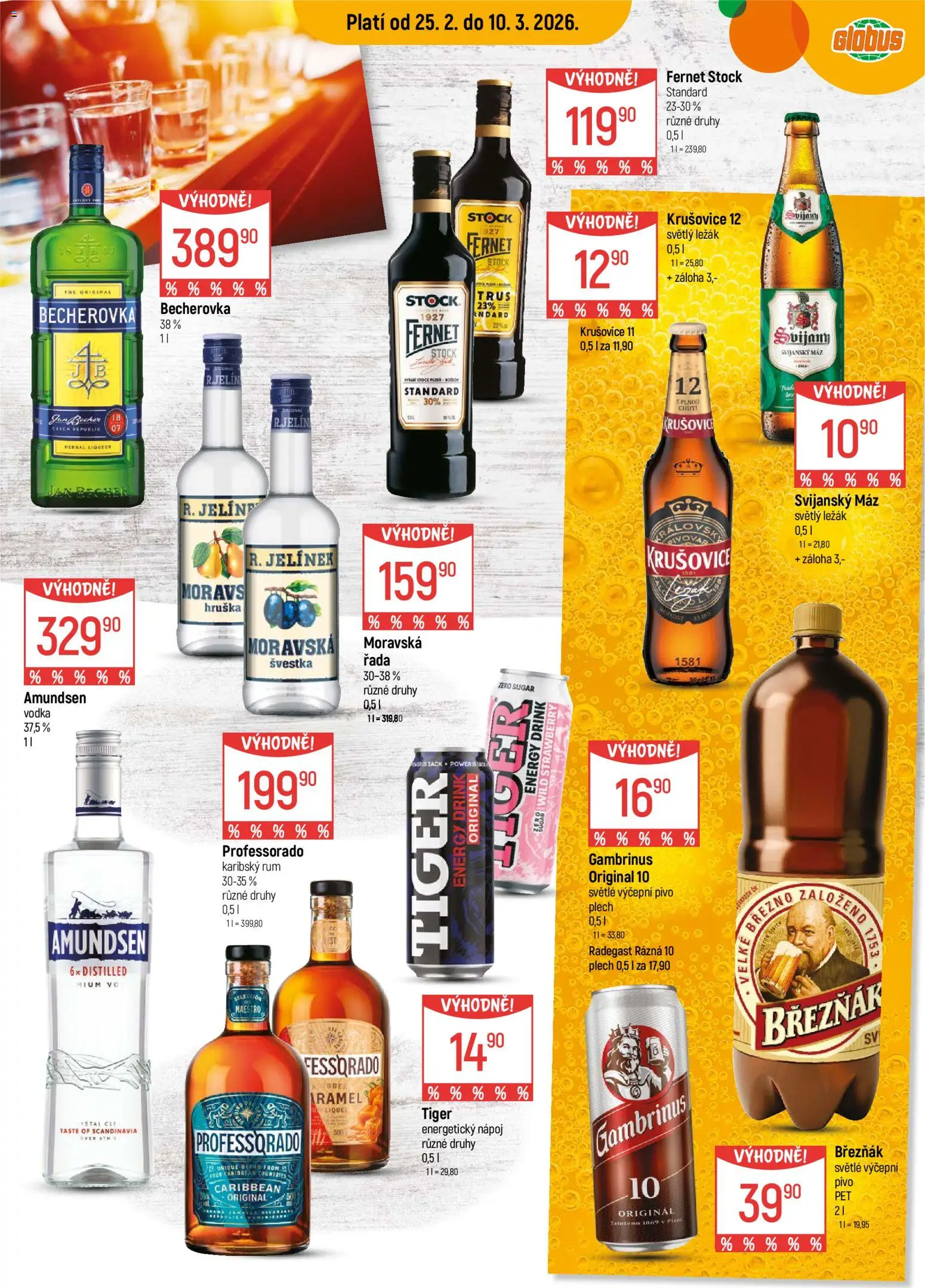 Globus leták - Plzeň od 25.02.2026 | Strana: 13 | Produkty: Globus, Tiger, Svijanský Máz, Becherovka