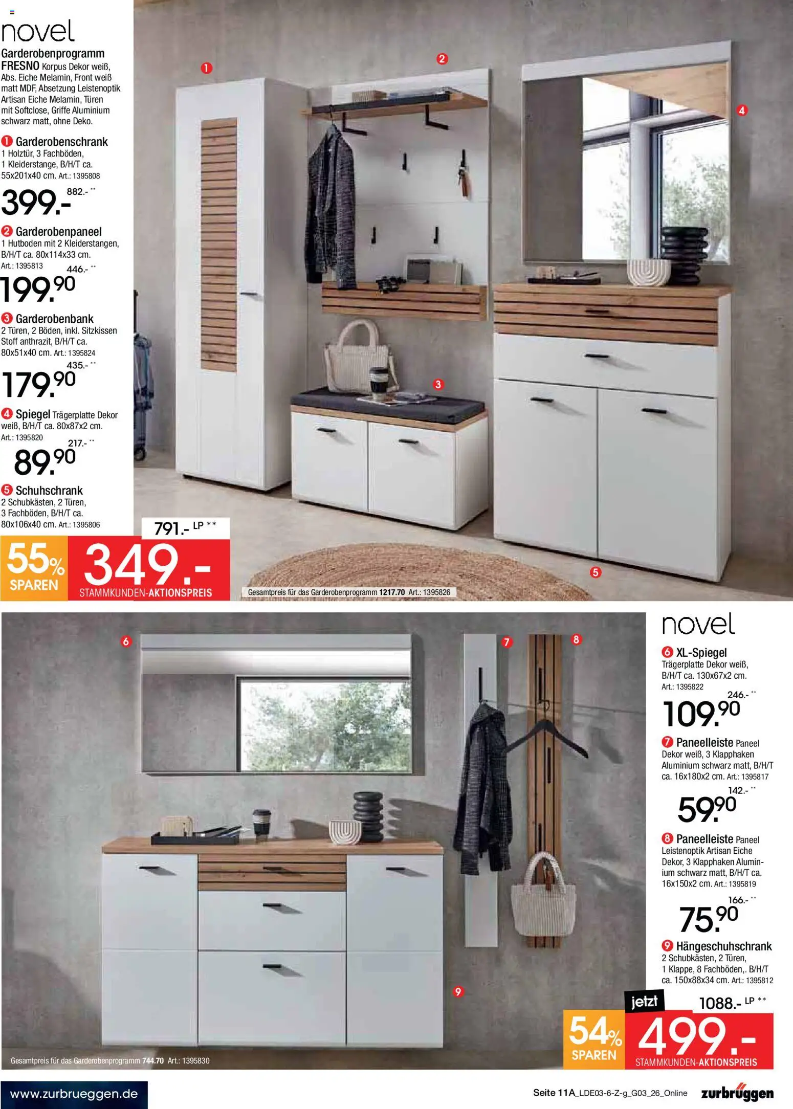 Zurbrüggen Bonus Sonder-Tage – gültig ab 15.03.2026 | Seite: 13 | Produkte: Spiegel, Garderobenschrank