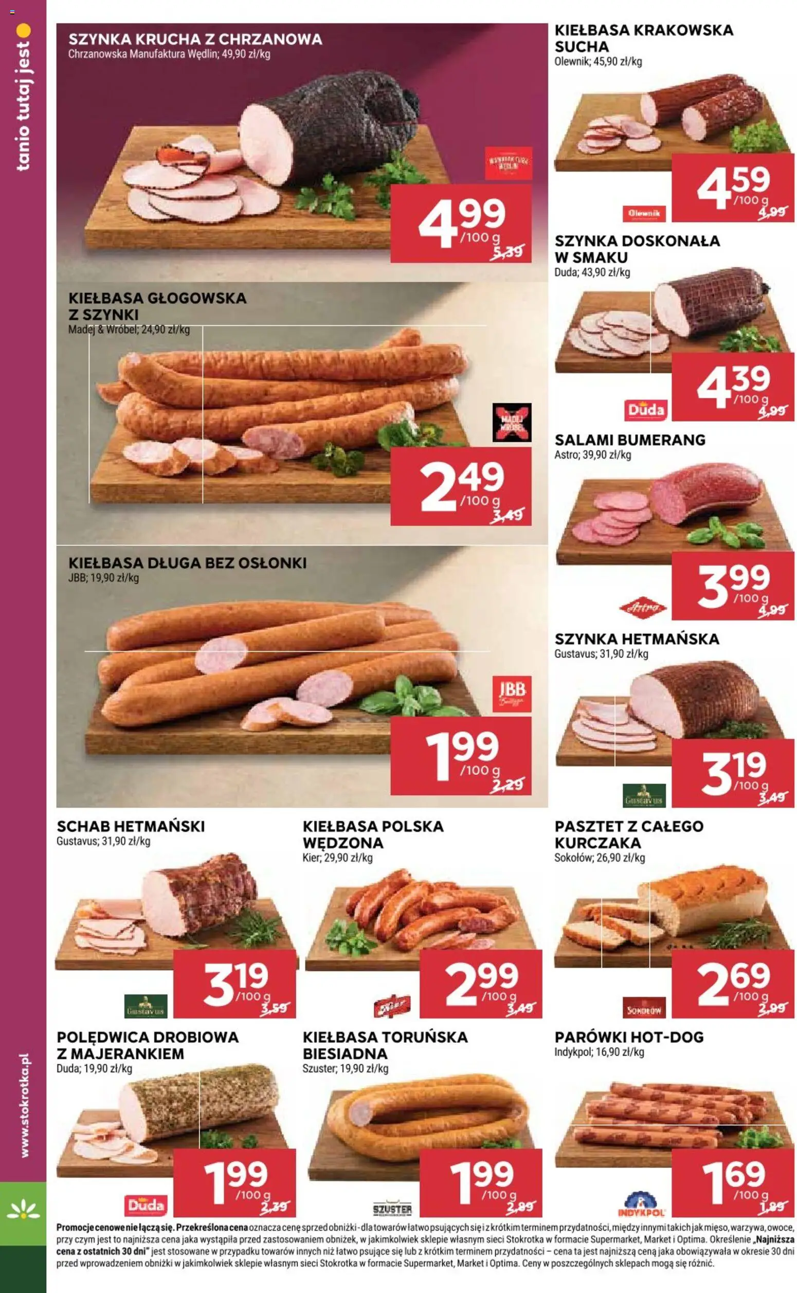 Stokrotka gazetka od 29.04.2026 | Strona: 16 | Produkty: Kiełbasa, Schab, Stokrotka, Kiełbasa krakowska