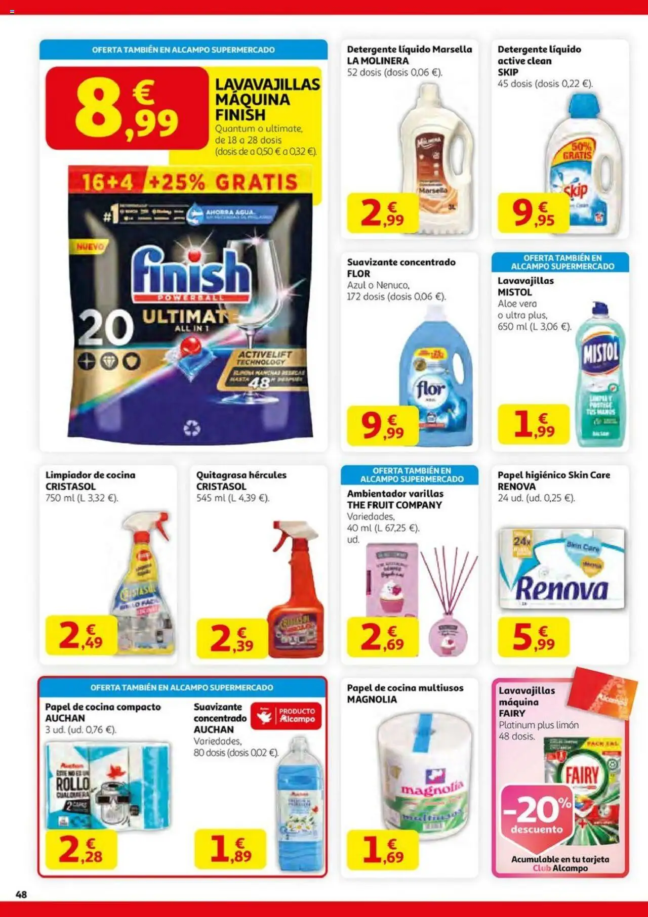 Alcampo - HG Madrid Unificado  │ válido desde el 14.08.2025 | Página: 48 | Productos: Detergente, Papel higienico, Cocina, Lavavajillas