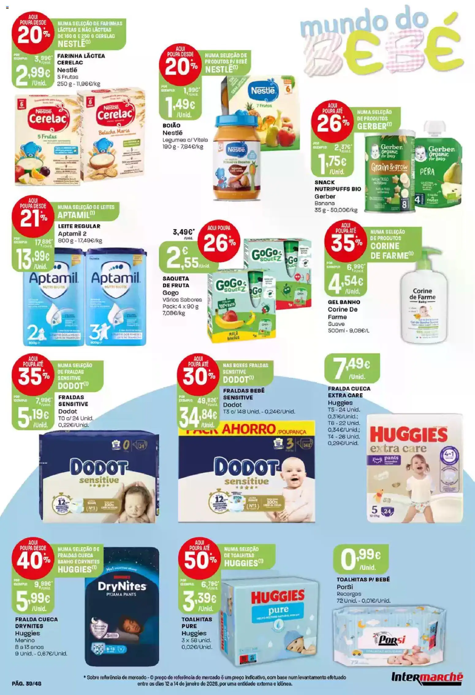 Intermarché folheto │ válido de 19.02.2026 | Página: 39 | Produtos: Farinha láctea, Fraldas, Base, Nestlé