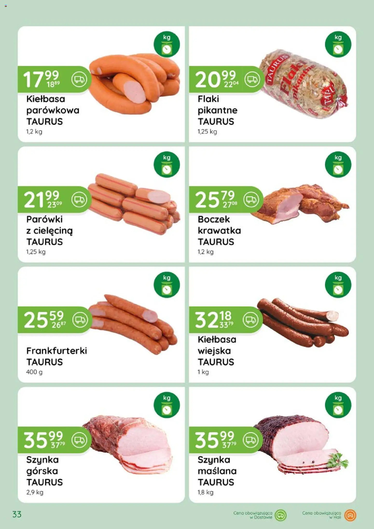 Eurocash gazetka - Katalog Wędlin od 02.04.2026 | Strona: 33 | Produkty: Kiełbasa, Parówki, Boczek, Flaki