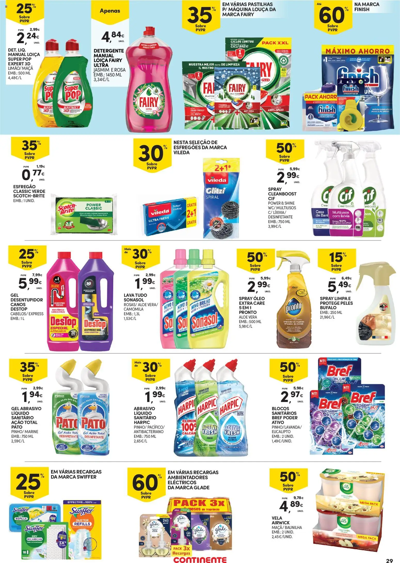 Continente - Açores │ válido de 19.02.2026 | Página: 29 | Produtos: Esfregão, Fragrância, Detergente, Maça