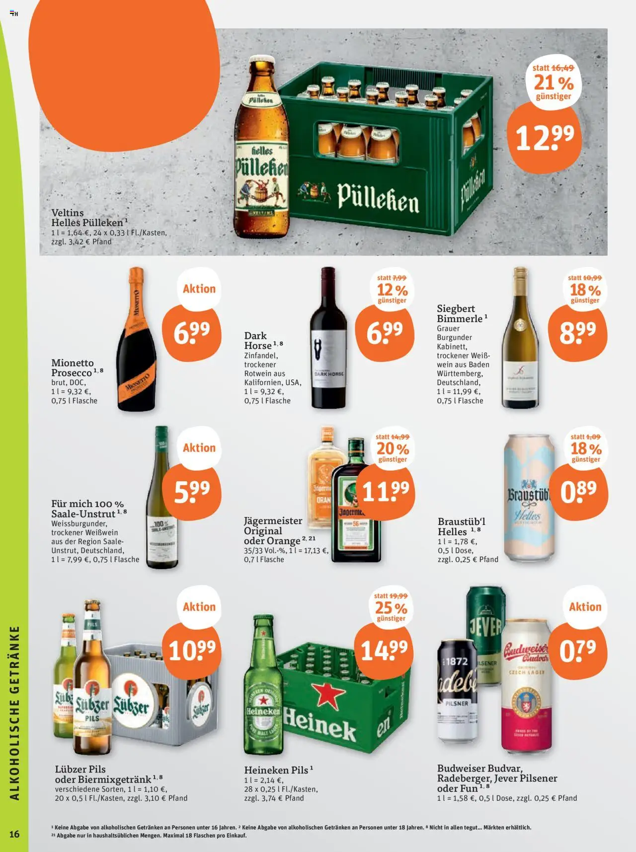 Tegut Prospekt – gültig ab 13.10.2025 | Seite: 18 | Produkte: Pils, Prosecco, Jägermeister, Wein