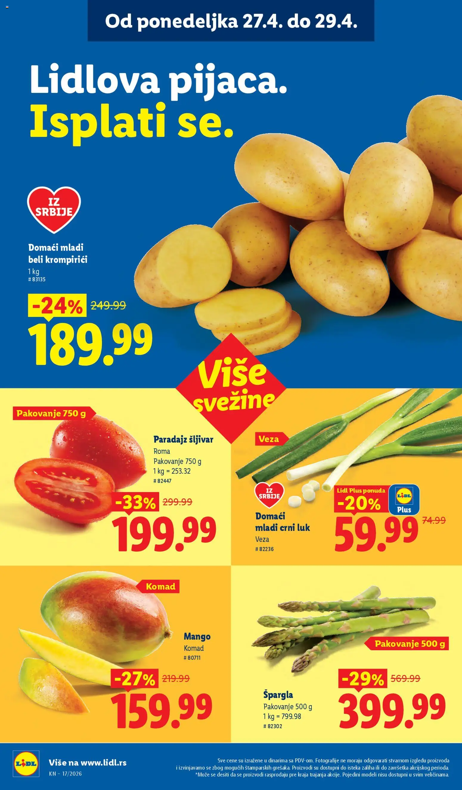 Lidl katalog - važi od 23.04.2026 | Strana: 94 | Proizvode: Mango, Crni luk, Pakovanje, Paradajz
