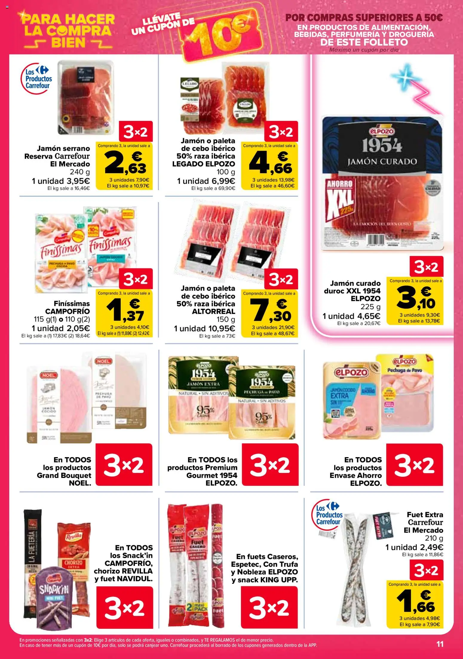 Carrefour folleto │ válido desde el 12.03.2026 | Página: 11 | Productos: Jamón serrano, Jamón