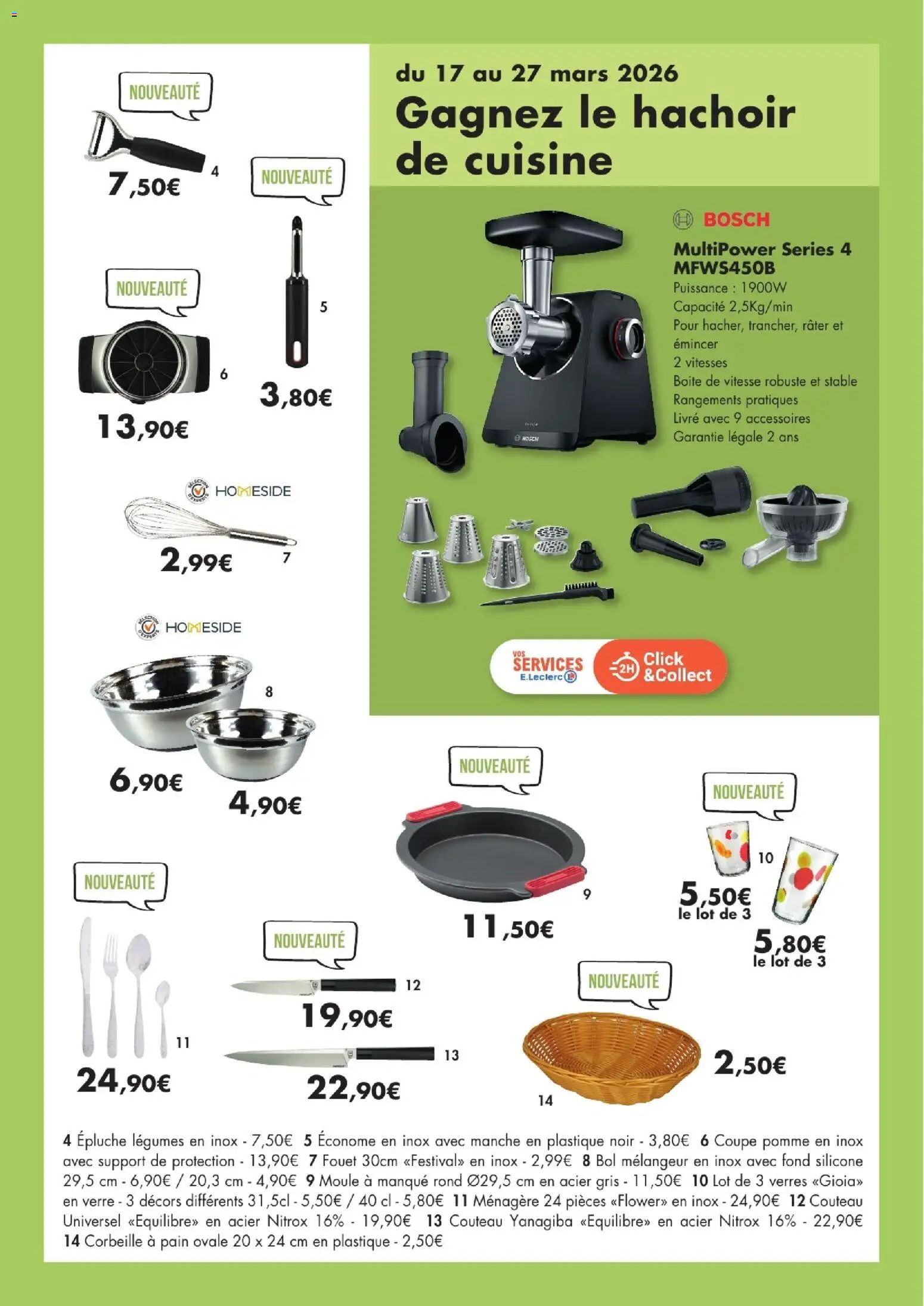 {H1} | Page: 15 | Produits: Couteau, Bol, Pain, Livre