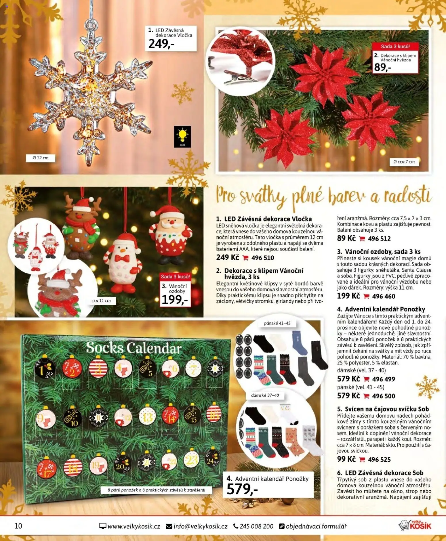 Velký Košík katalog listopad 2025 od 01.11.2025 | Strana: 10 | Produkty: Ponožky, Kalendář, Figurky, LED