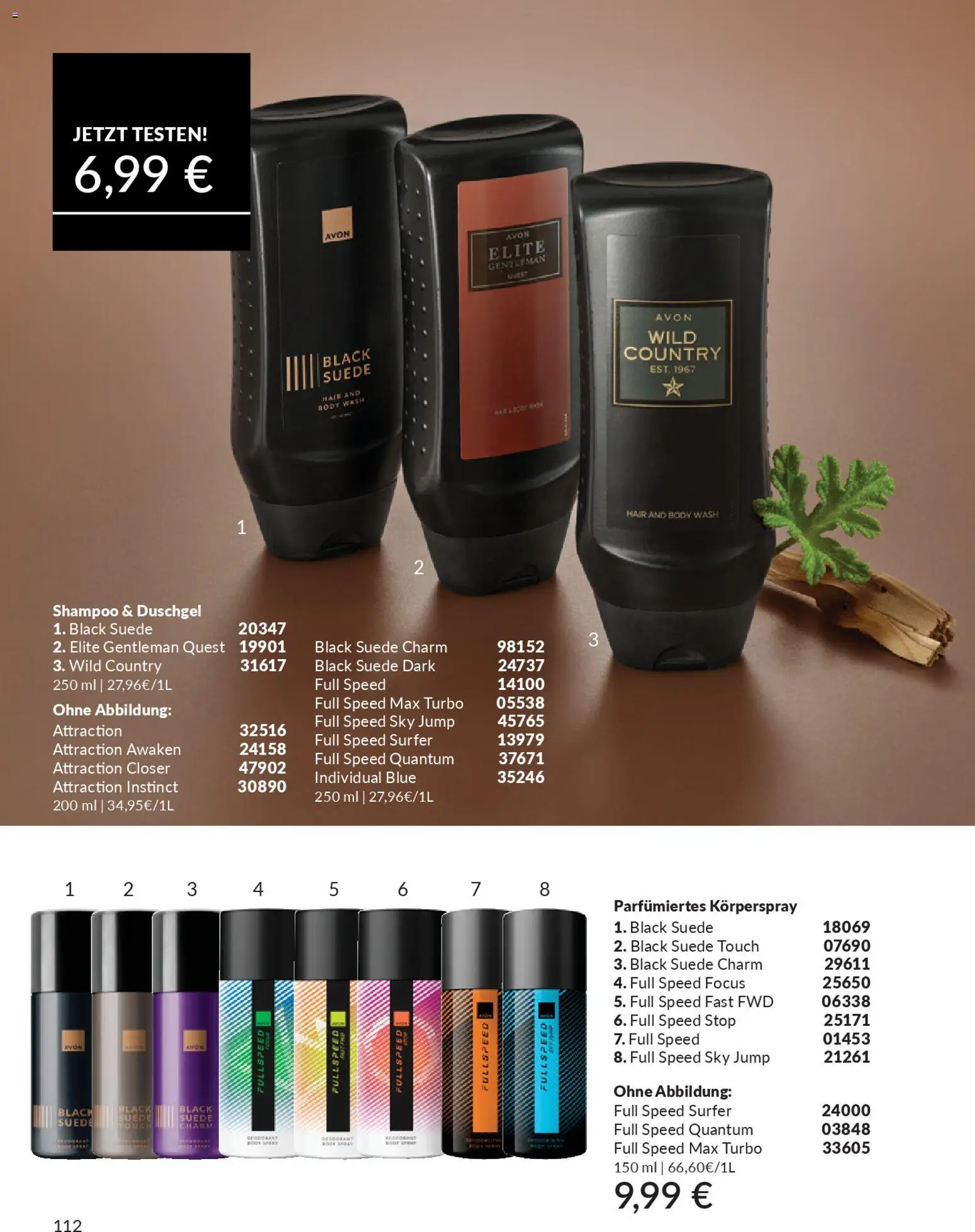 AVON Katalog Januar 2026 – gültig ab 01.01.2026 | Seite: 114 | Produkte: Shampoo, Duschgel, Körperspray