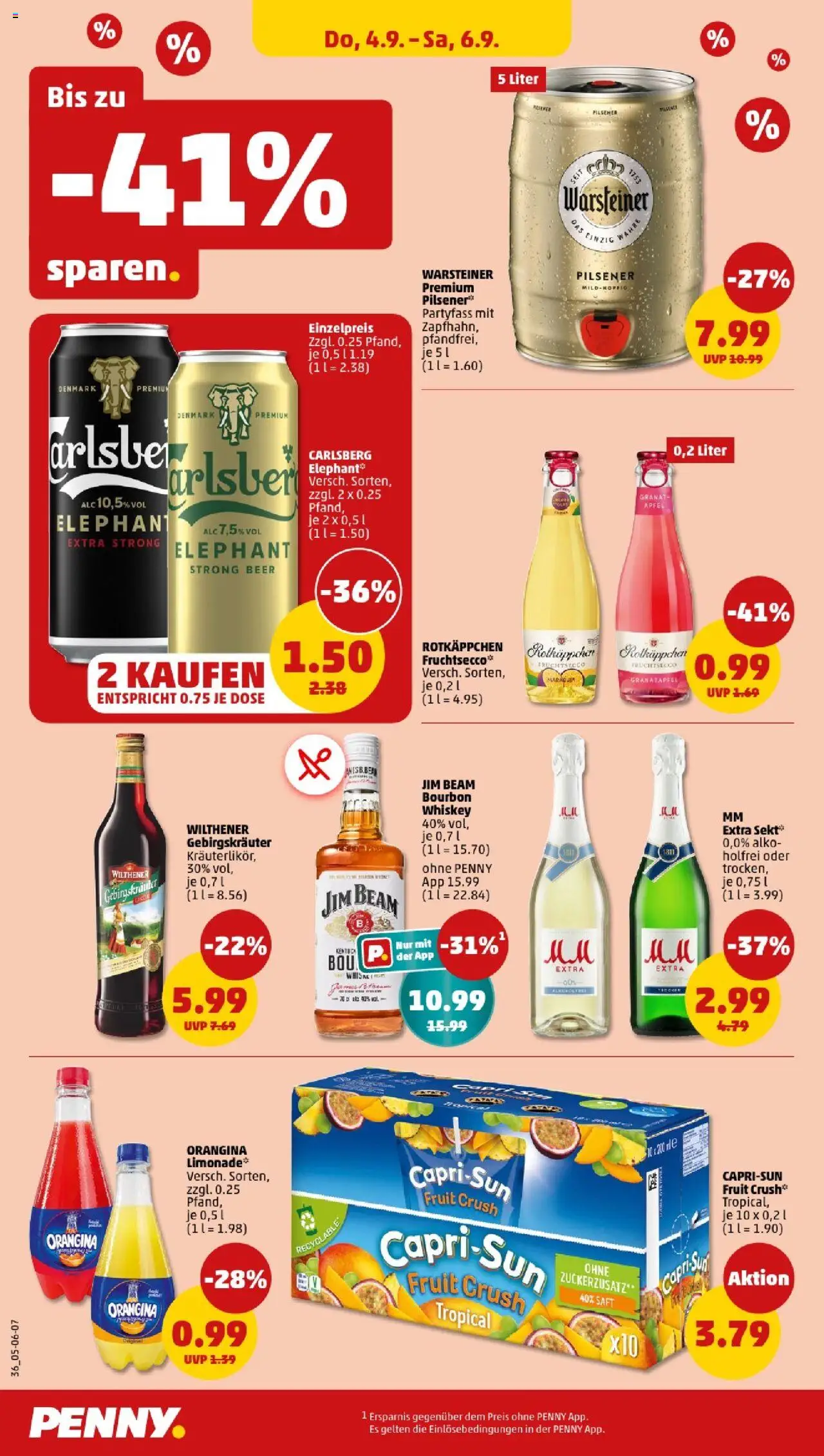 Penny - Saarland - gültig ab dem 01.09.2025 | Seite: 32 | Produkte: Jim beam, Granatapfel, Fruchtsecco, Rotkäppchen