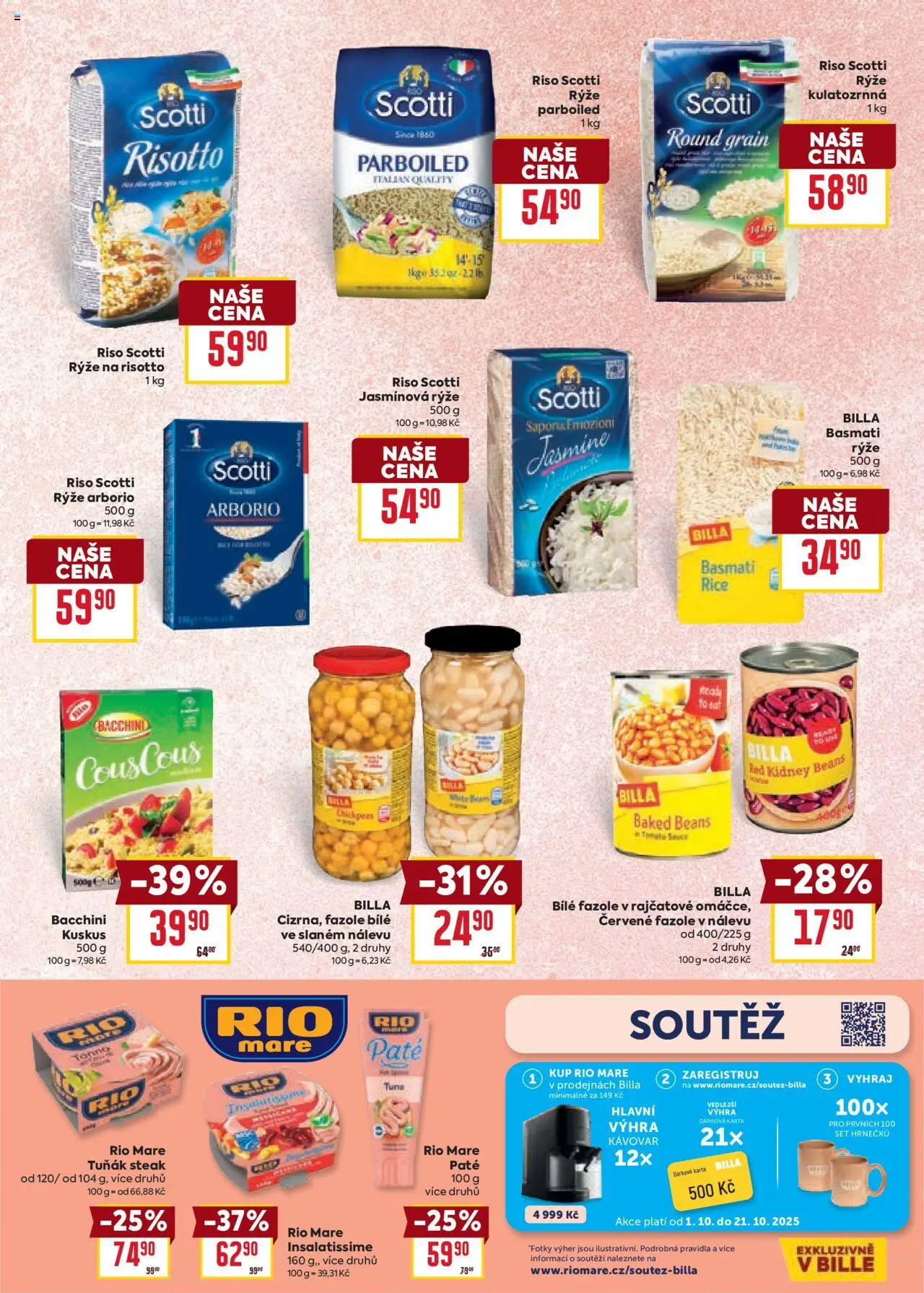 Billa katalog - Itálie od 01.10.2025 | Strana: 7 | Produkty: Steak, Basmati, Kuskus, Jasmínová rýže