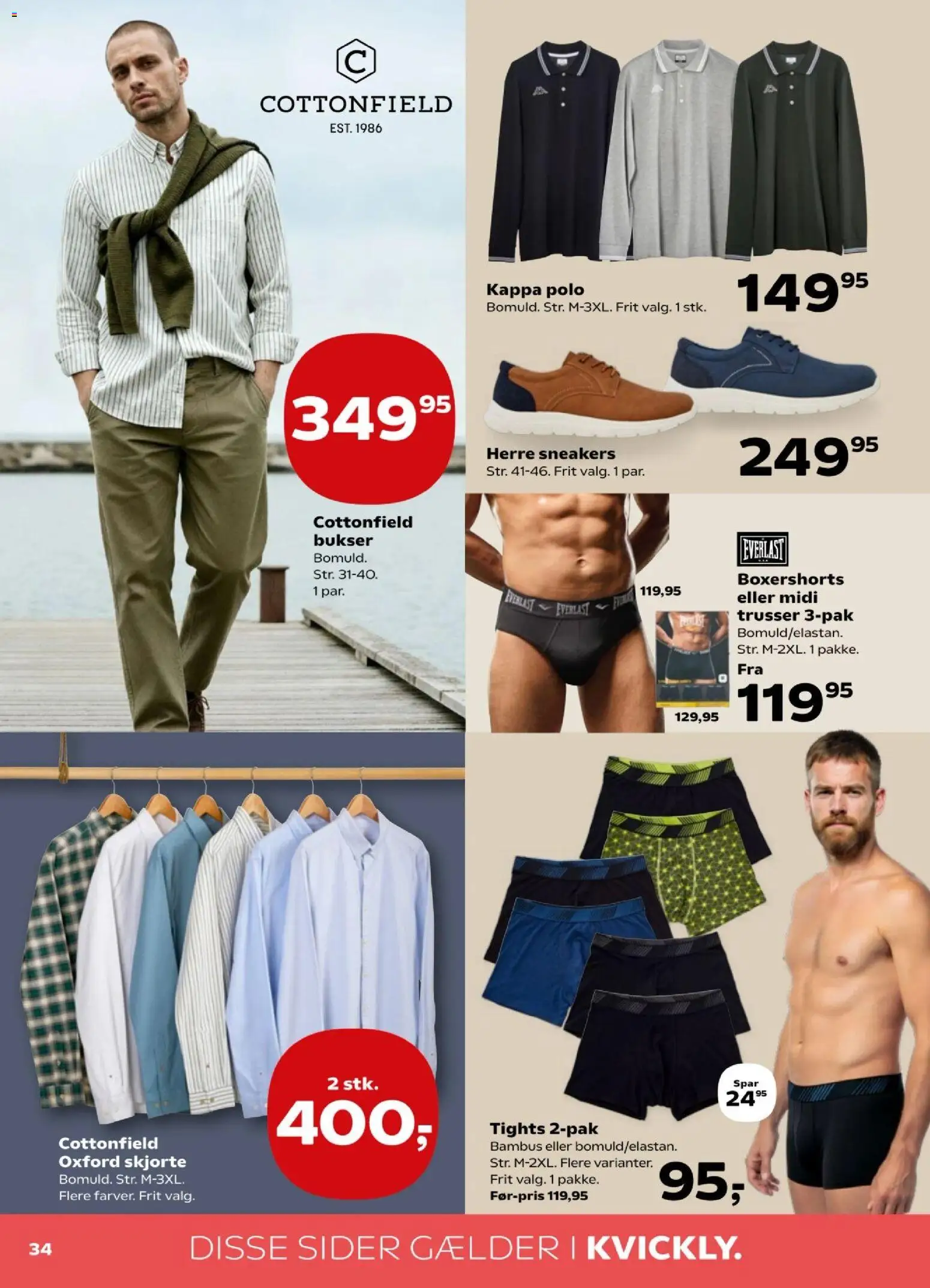 Kvickly tilbudsavis – gyldig fra 16.01.2026 | Side: 34 | Produkter: Skjorte, Trusser, Sneakers, Tights