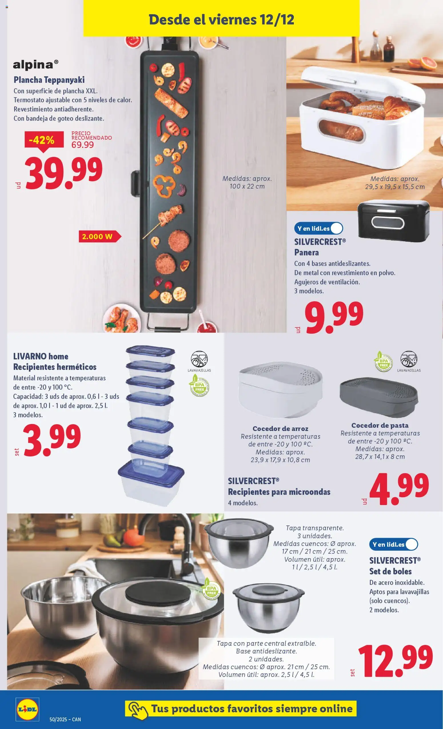 Lidl - Canarias │ válido desde el 08.12.2025 | Página: 22 | Productos: Arroz, Pasta, Lavavajillas, Plancha