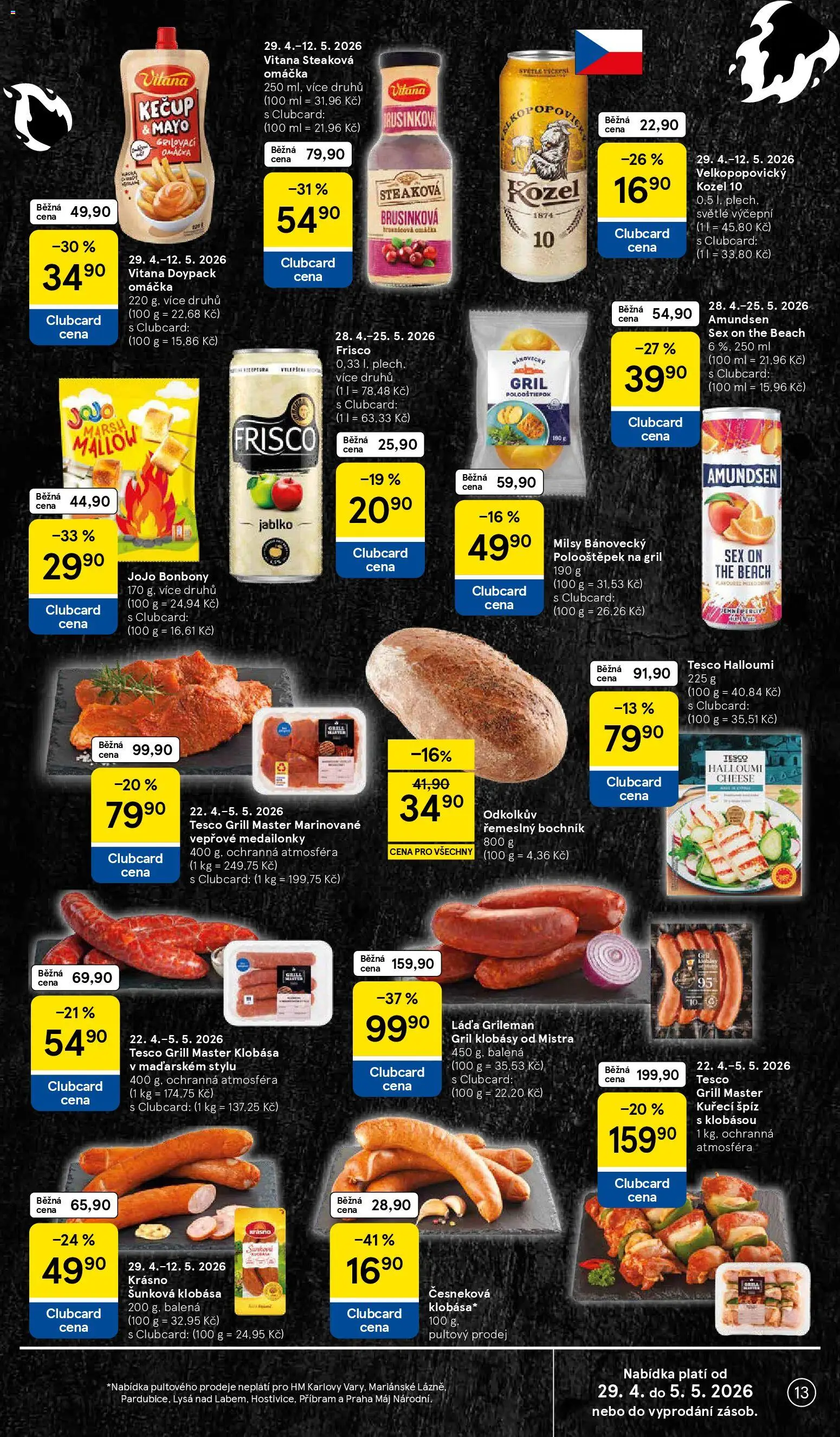 Tesco leták - Hypermarket od 29.04.2026 | Strana: 13 | Produkty: Bonbóny, Kozel 10, Kečup, Klobása