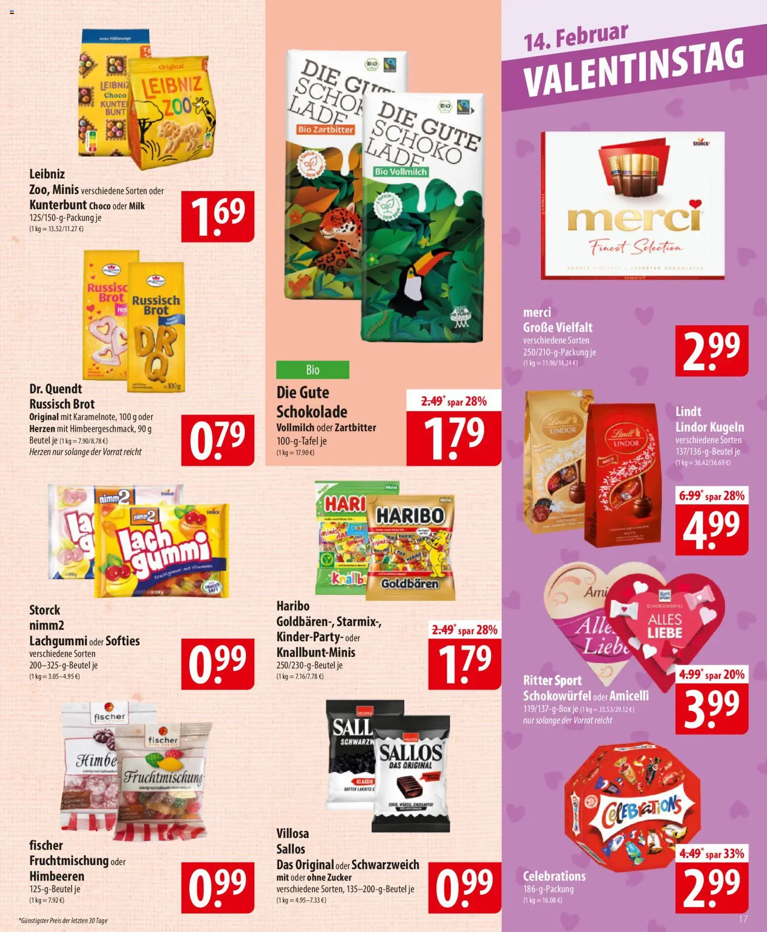 Famila Prospekt 	 – gültig ab 09.02.2026 | Seite: 17 | Produkte: Celebrations, Zucker, Brot, Lindt