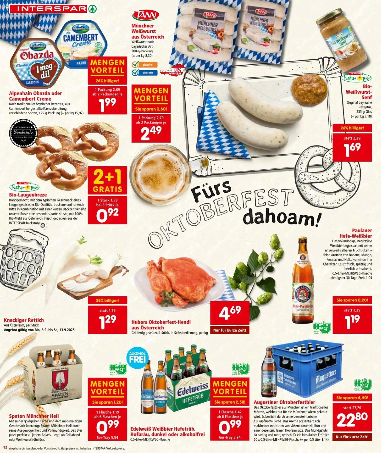 Interspar Flugblatt gültig ab 11.09.2025 | Seite: 12 | Produkte: Creme, Brot, Bier, Ananas