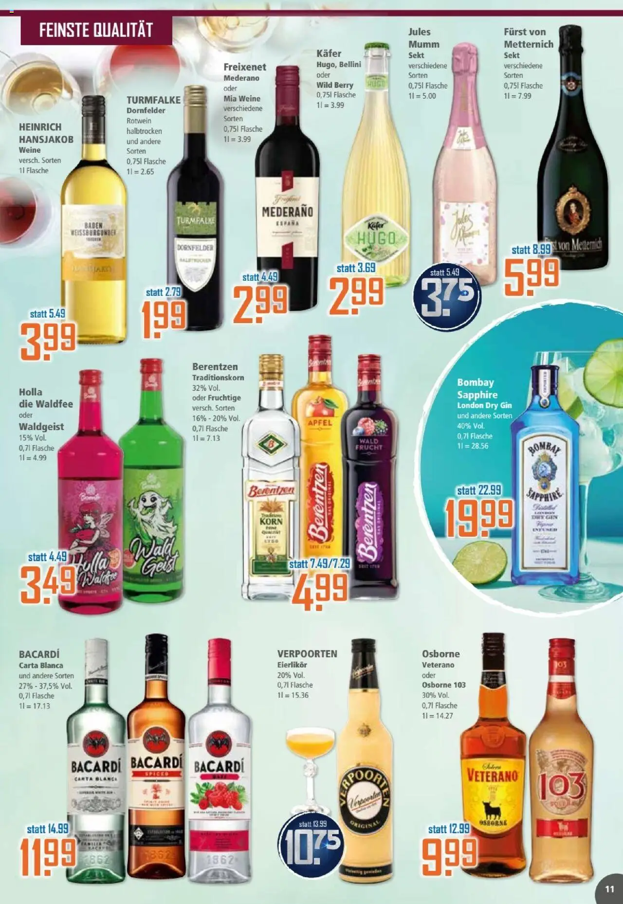 Klaas & Kock Prospekt - gültig ab dem 30.06.2025 | Seite: 11 | Produkte: Furst von metternich, Osborne, Sekt, Jules mumm
