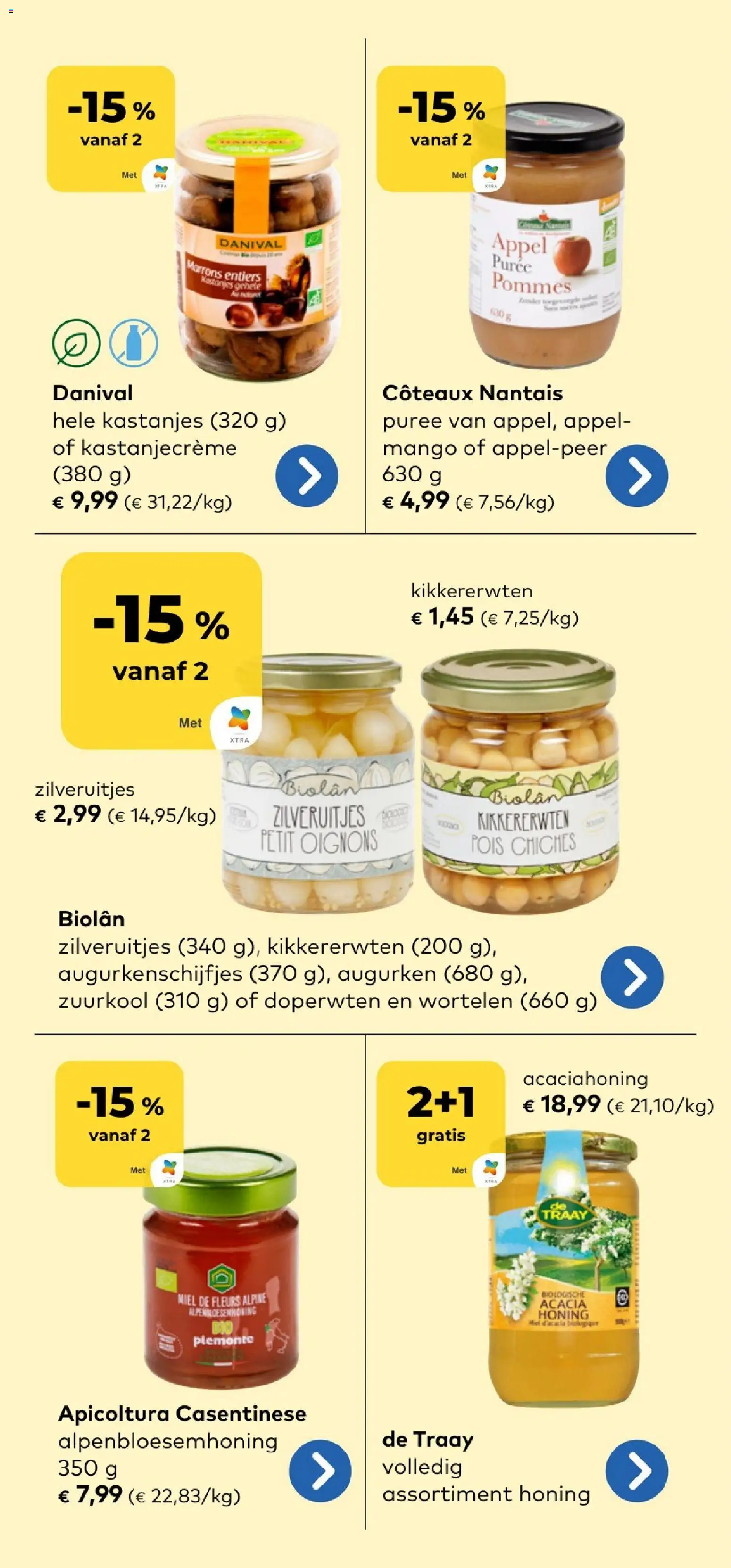 {H1} | Pagina: 9 | Producten: Kikkererwten, Mango, Appel, Wortelen