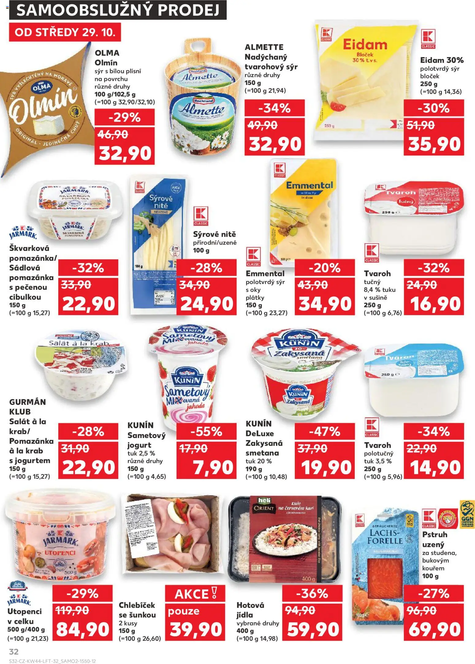 Kaufland leták - Kolín od 29.10.2025 | Strana: 32 | Produkty: Sýr, Salát, Eidam, Zakysaná smetana