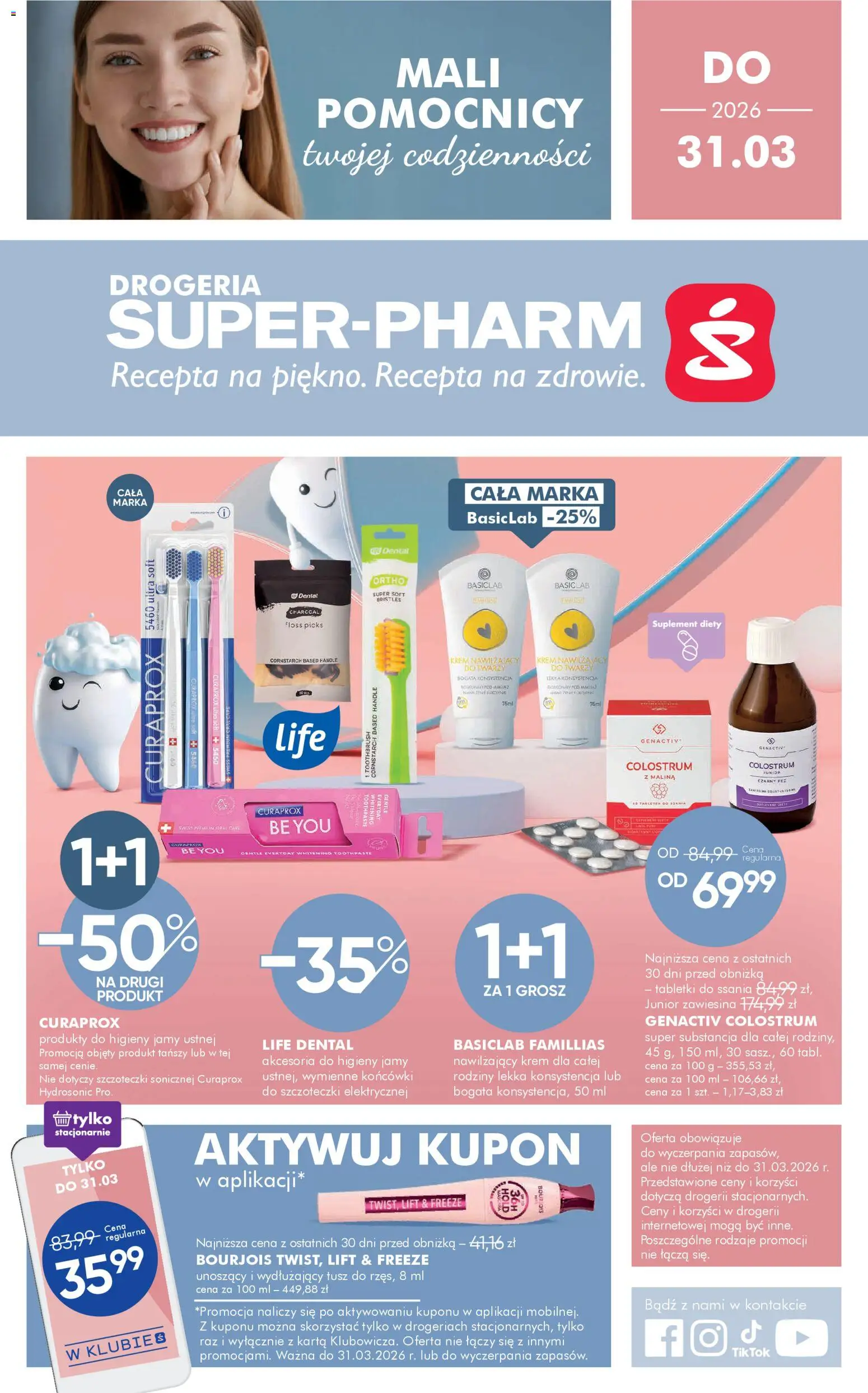 Super-pharm gazetka od 18.03.2026 | Strona: 1 | Produkty: Karta, Malina, Curaprox, Drogeria
