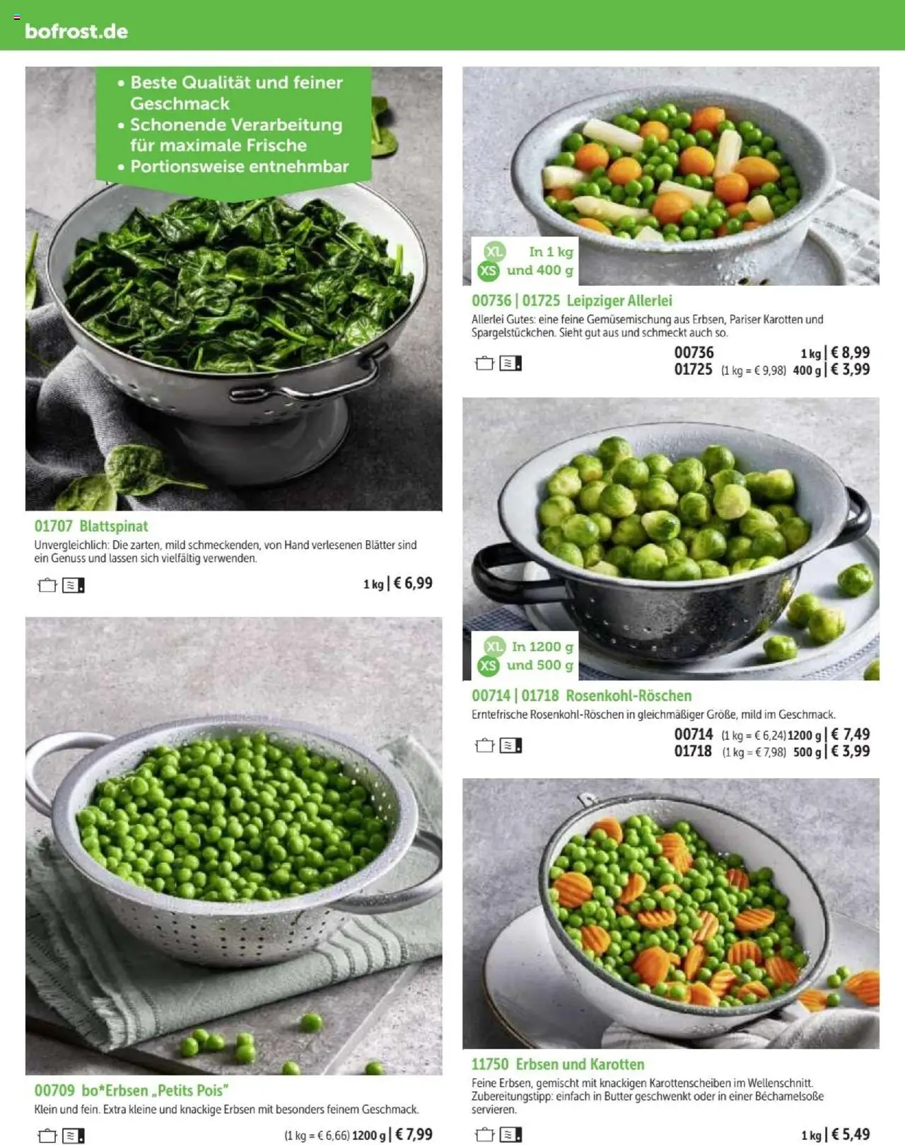 Bofrost Katalog – gültig ab 07.09.2025 | Seite: 32 | Produkte: Butter, Erbsen
