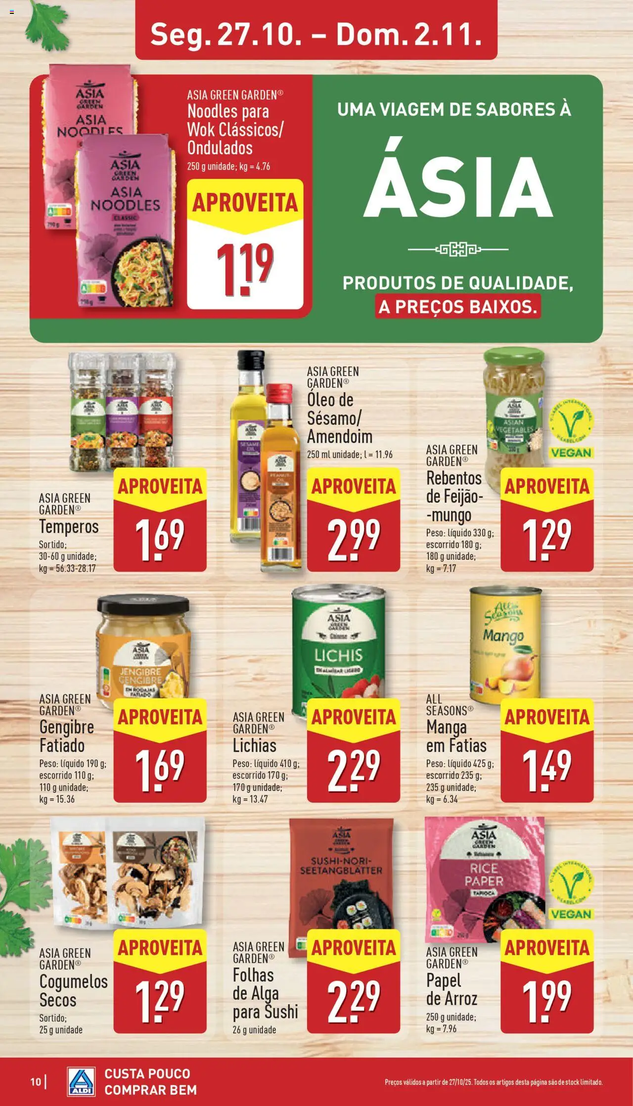 Aldi folheto │ válido de 27.10.2025 | Página: 10 | Produtos: Óleo, Arroz, Cogumelos