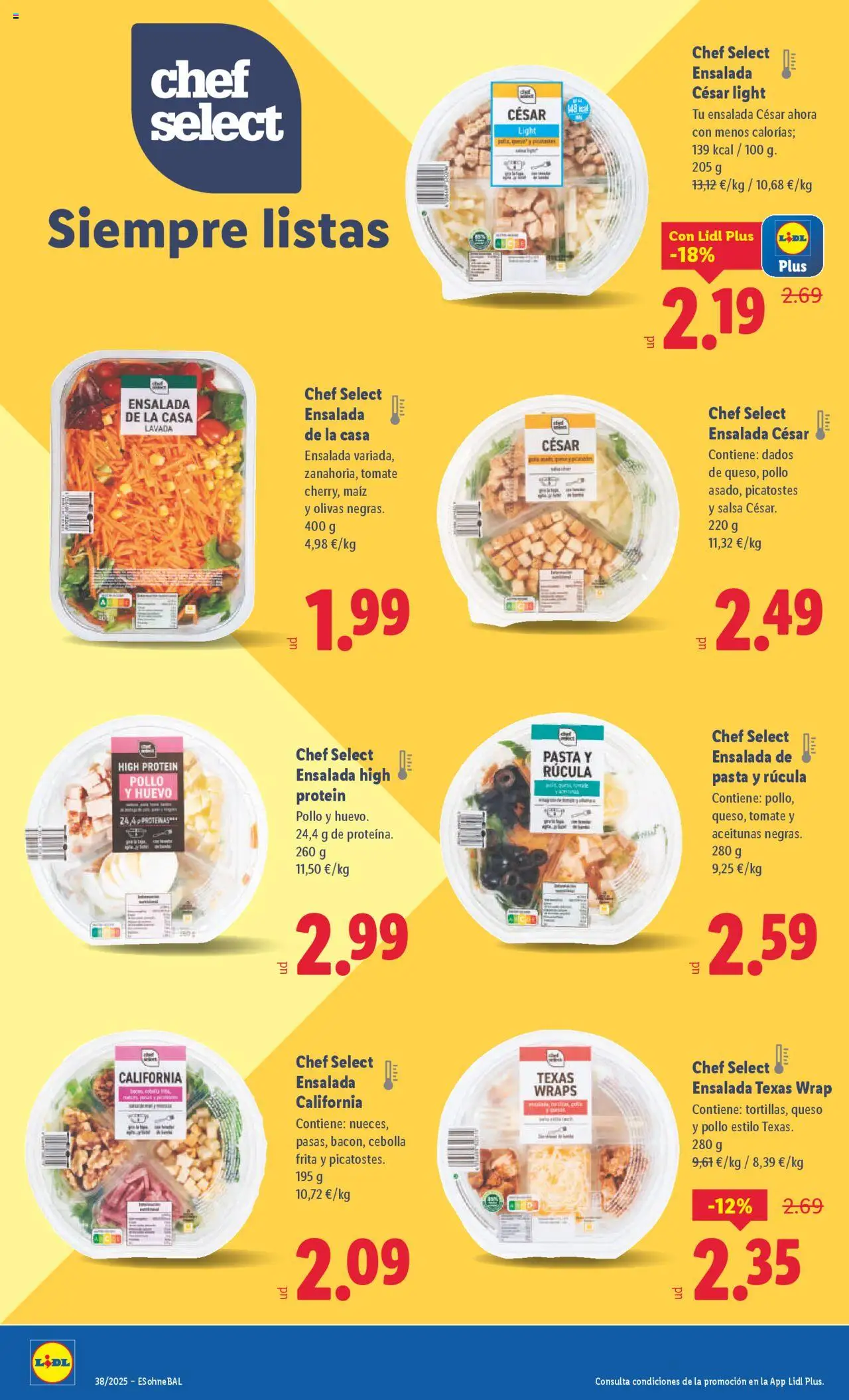 Lidl folleto │ válido desde el 15.09.2025 | Página: 4 | Productos: Queso, Pasta, Ensalada, Παγωμένο τσάι