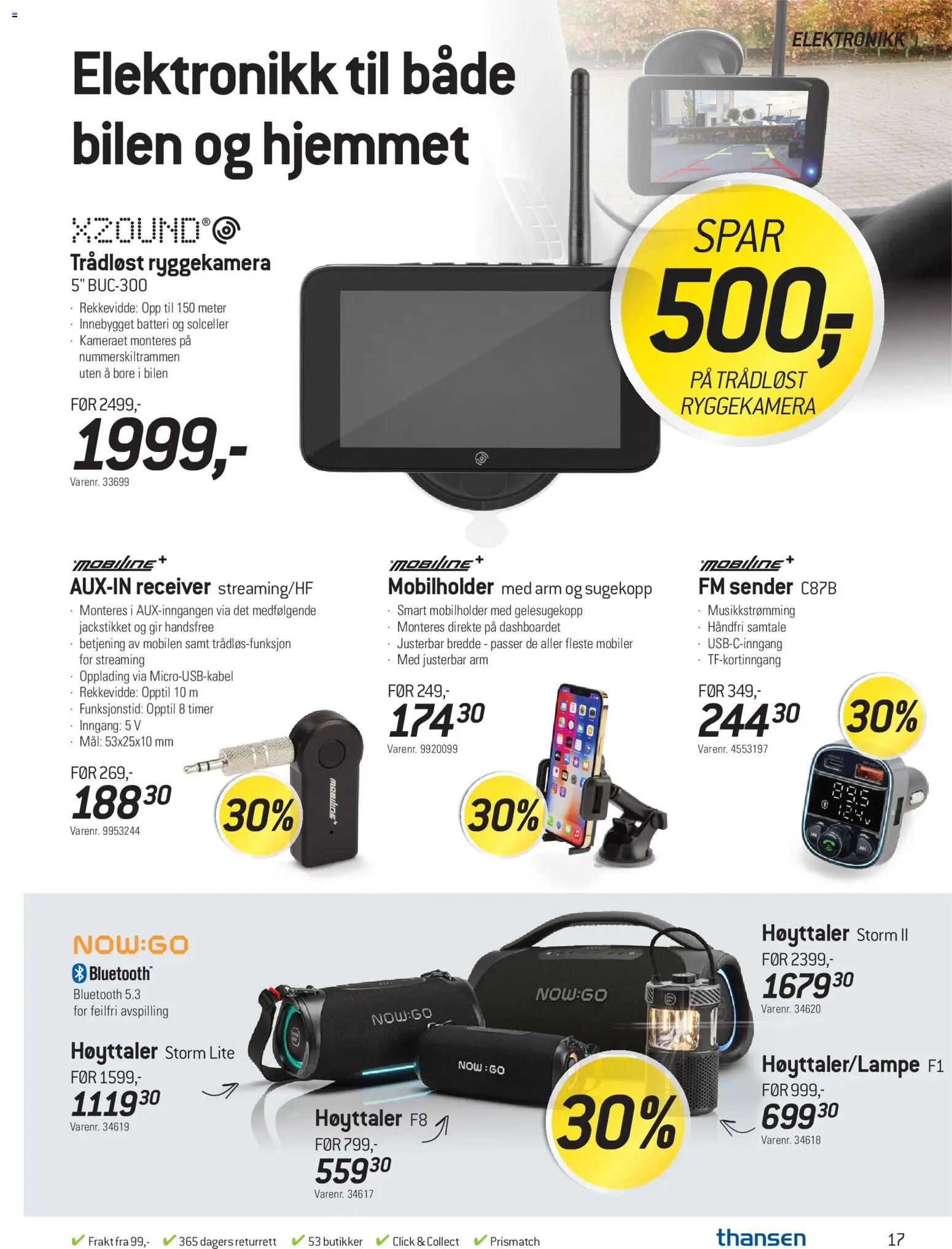 {H1} | Side: 17 | Produkter: Handsfree, Høyttaler, Batteri